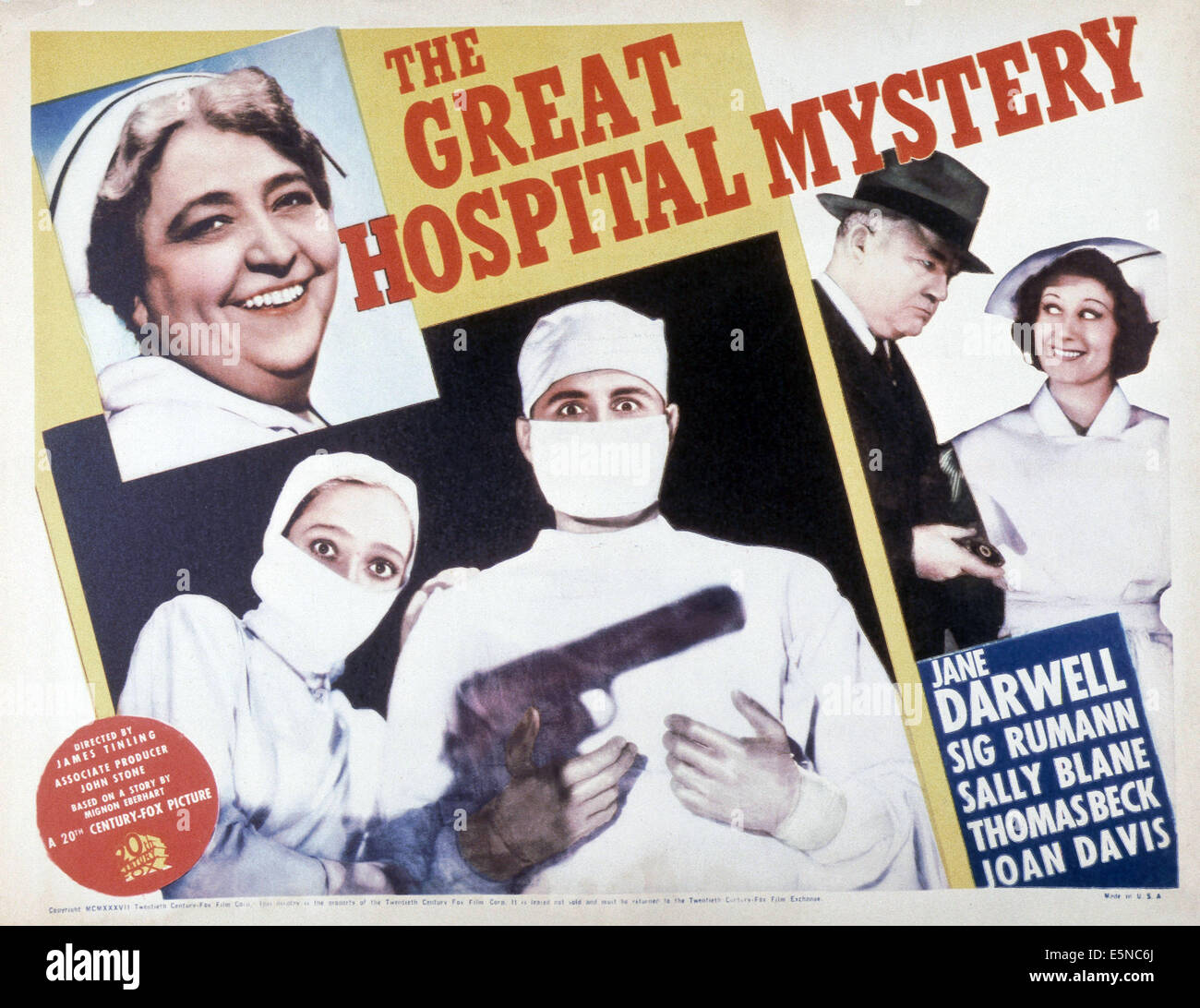 Le grand mystère de l'hôpital, Jane Darwell (haut), masqués par la gauche : Sally Blane, Thomas Beck, de gauche à droite : Wade Boteler, Joan Banque D'Images