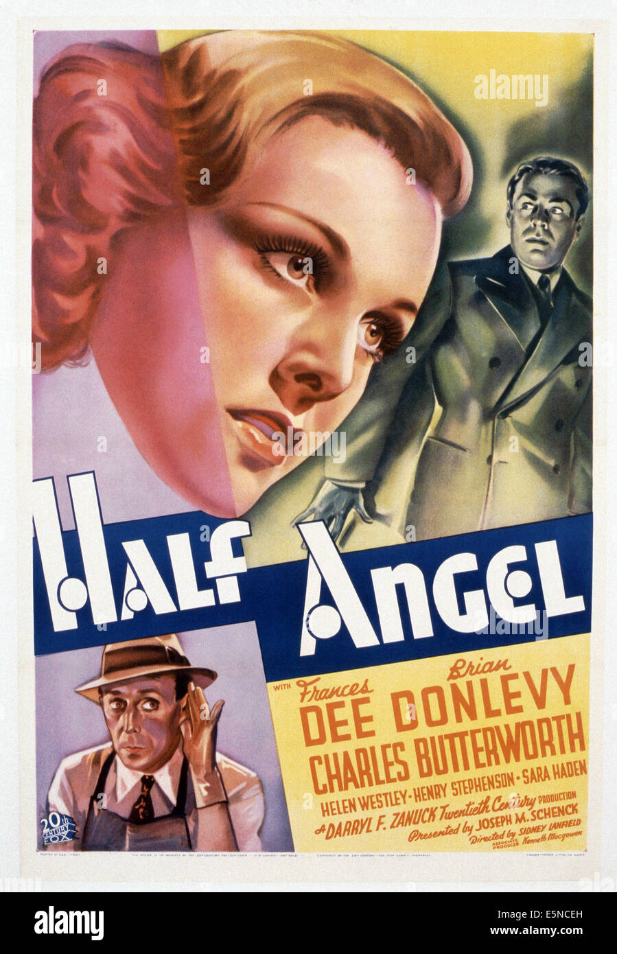 La moitié ange, haut de gauche : Frances Dee, Brian Donlevy, Charles Butterworth (en bas), 1936, TM & © Copyright 20th Century Fox Banque D'Images