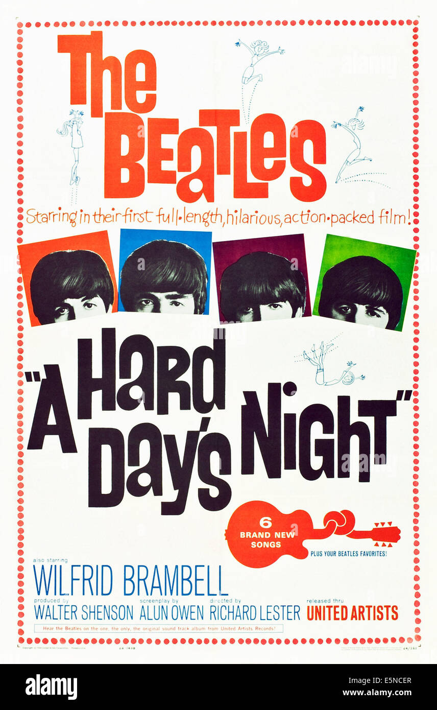 Une DURE JOURNÉE DE NUIT, les Beatles, 1964 Banque D'Images