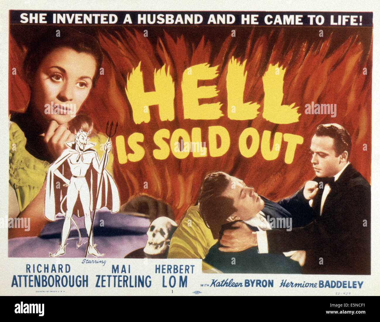 L'enfer n'est pas en stock, à partir de la gauche : Mai Zetterling, Richard Attenborough, Herbert Lom, 1951 Banque D'Images