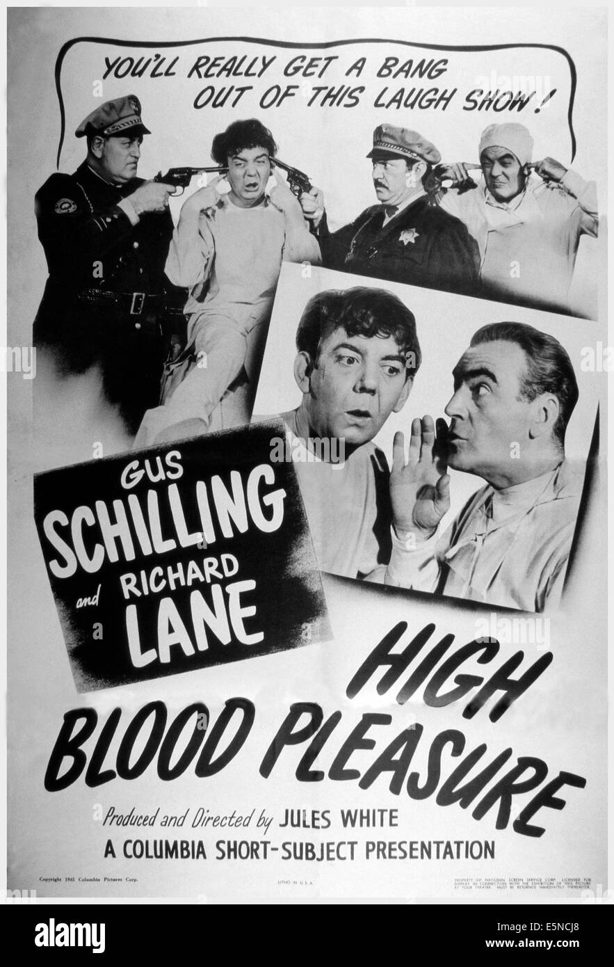 L'HYPERTENSION ARTÉRIELLE LE PLAISIR, bas de gauche : Gus Schilling, Richard Lane, Gus Schilling (haut deuxième à gauche), Richard Lane (en haut Banque D'Images