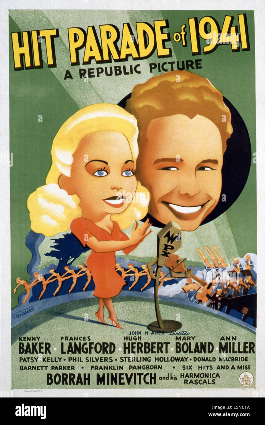 HIT Parade de 1941, l'affiche américaine, à partir de la gauche : Frances Langford, Kenny Baker, 1940 Banque D'Images