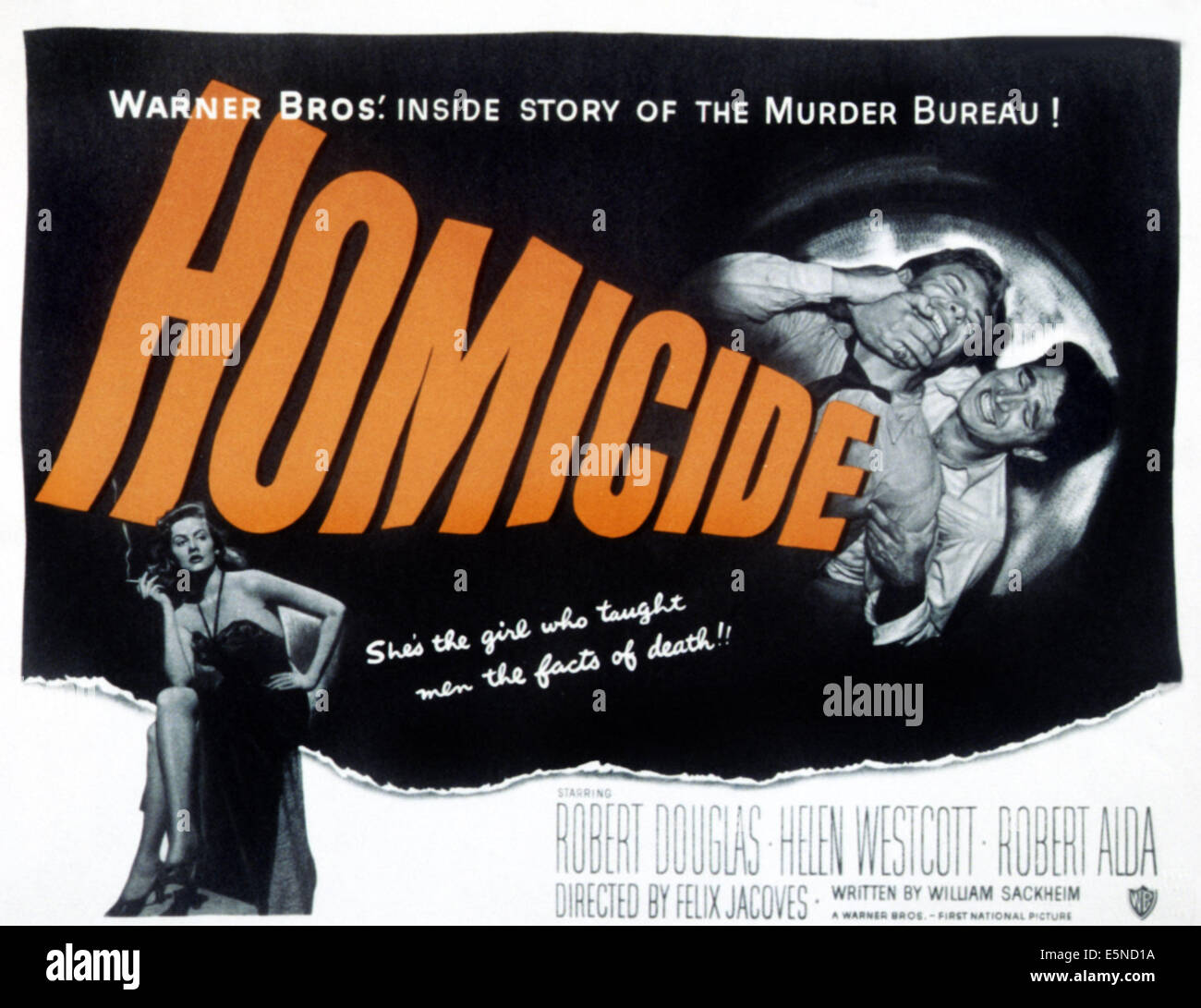 L'homicide, de gauche à droite : Helen Westcott, Robert Alda sur carte, 1949 Titre Banque D'Images