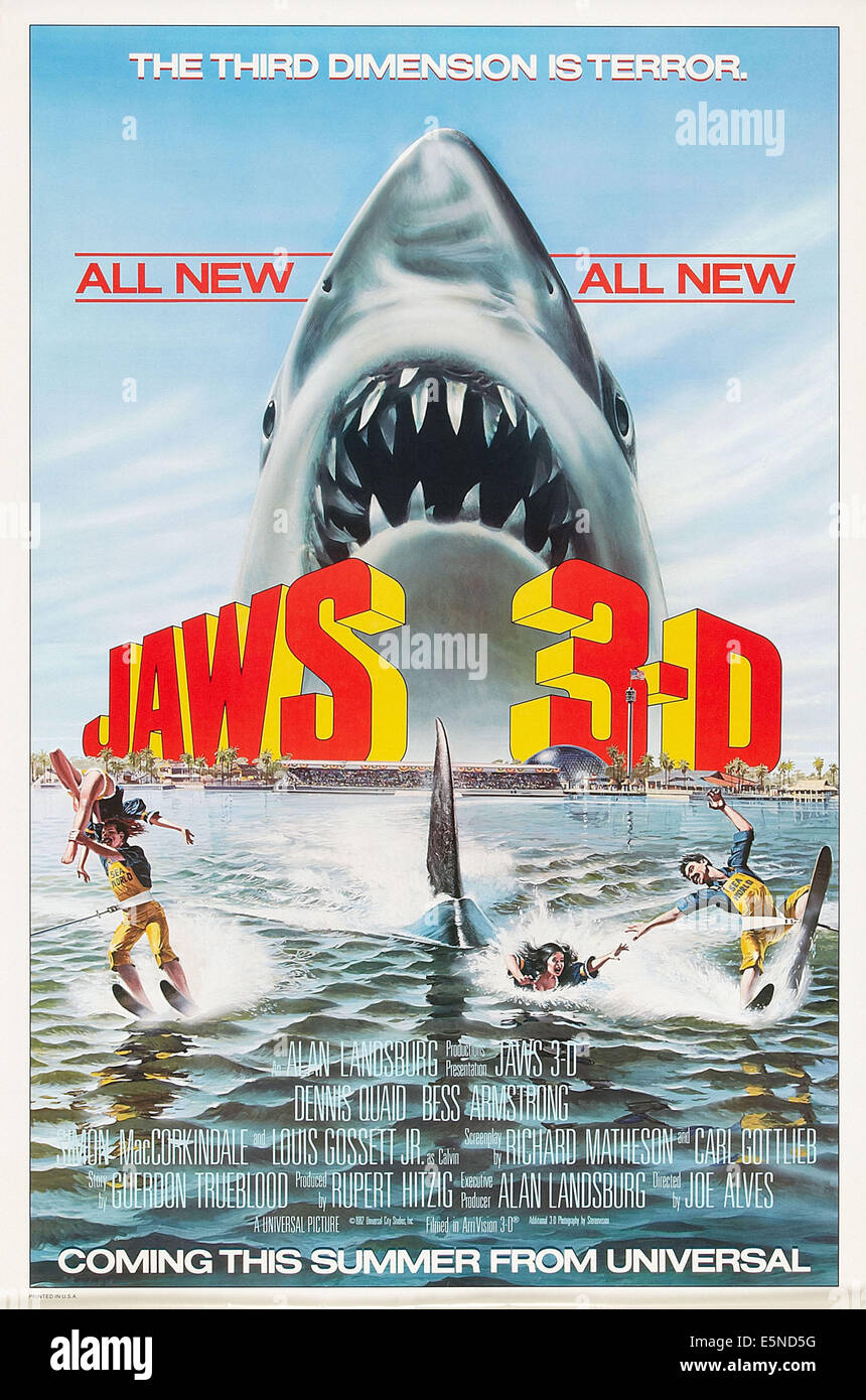 JAWS 3-D, l'avance de nous poster art, 1983. ©Universal/courtesy Everett Collection Banque D'Images
