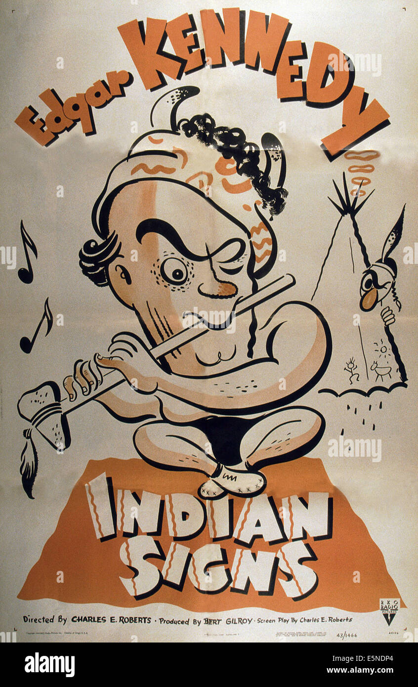 Les signes indiens américains, poster, Edgar Kennedy, 1943 Banque D'Images