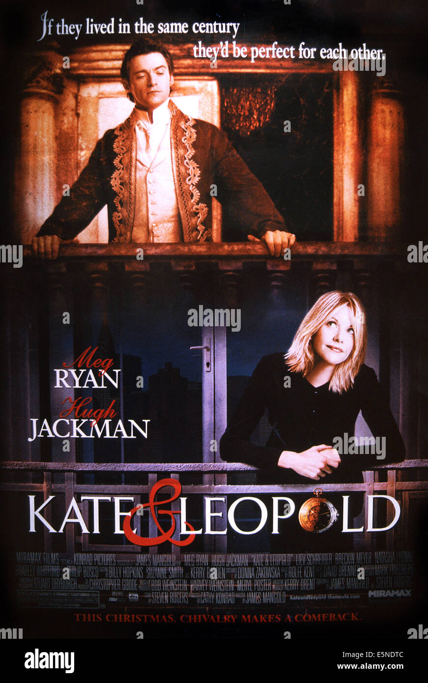 KATE & LEOPOLD, l'affiche américaine, de l'arrière : Hugh Jackman, Meg Ryan, 2001. © Miramax/avec la permission d'Everett Collection Banque D'Images