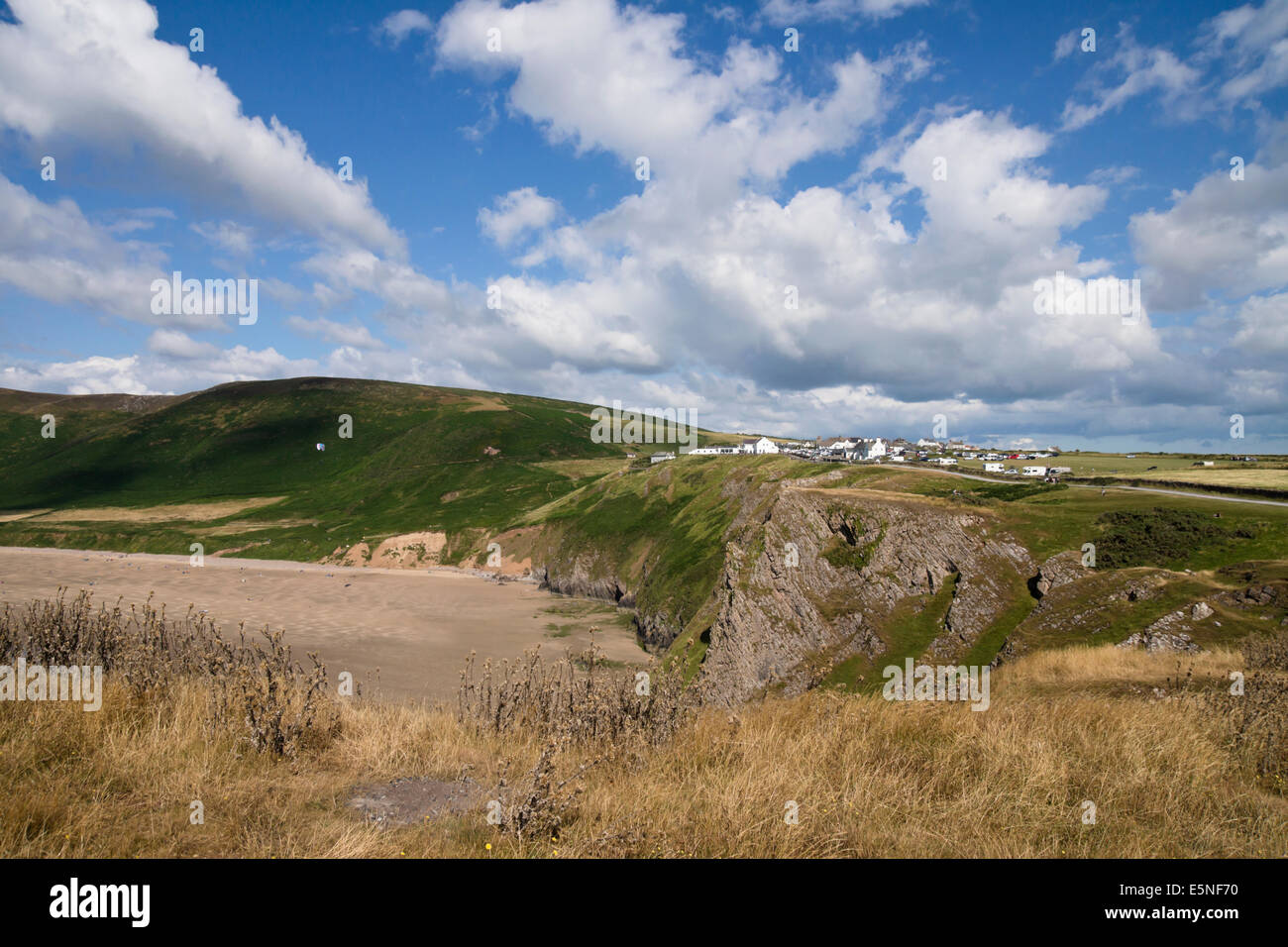 Le Gower, West Glamorgan, Pays de Galles UK Worms Head Rhossili Banque D'Images