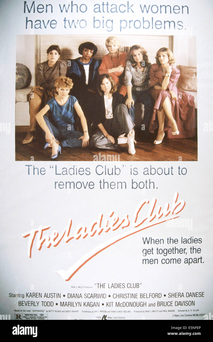 Le Ladies Club, avant de gauche : Diana Scarwid, Karen Auston, arrière de gauche : Marilyn Kagan, Beverly Todd, Christine Belford, Banque D'Images