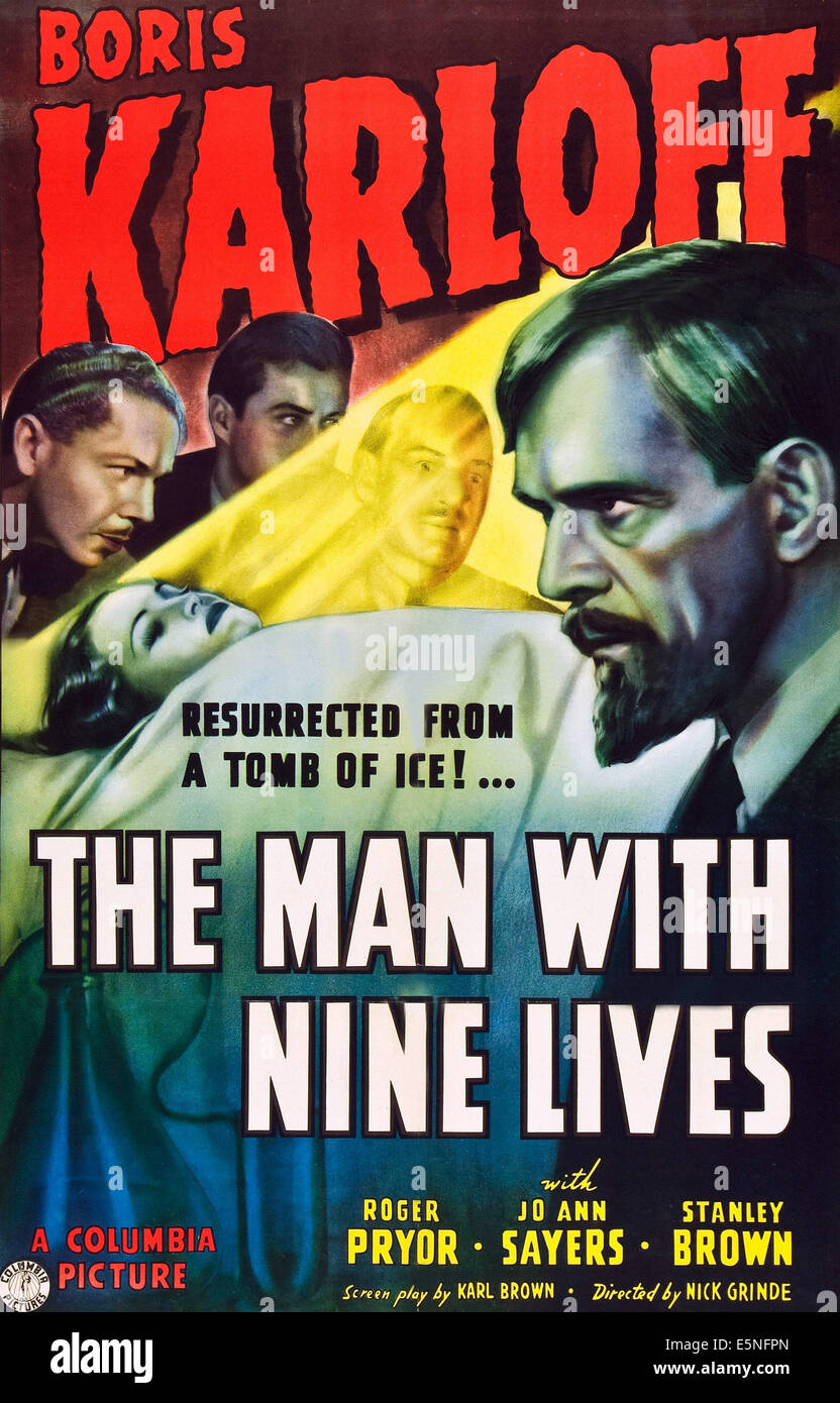 L'HOMME AVEC 9 vies, Boris Karloff, 1940 Banque D'Images