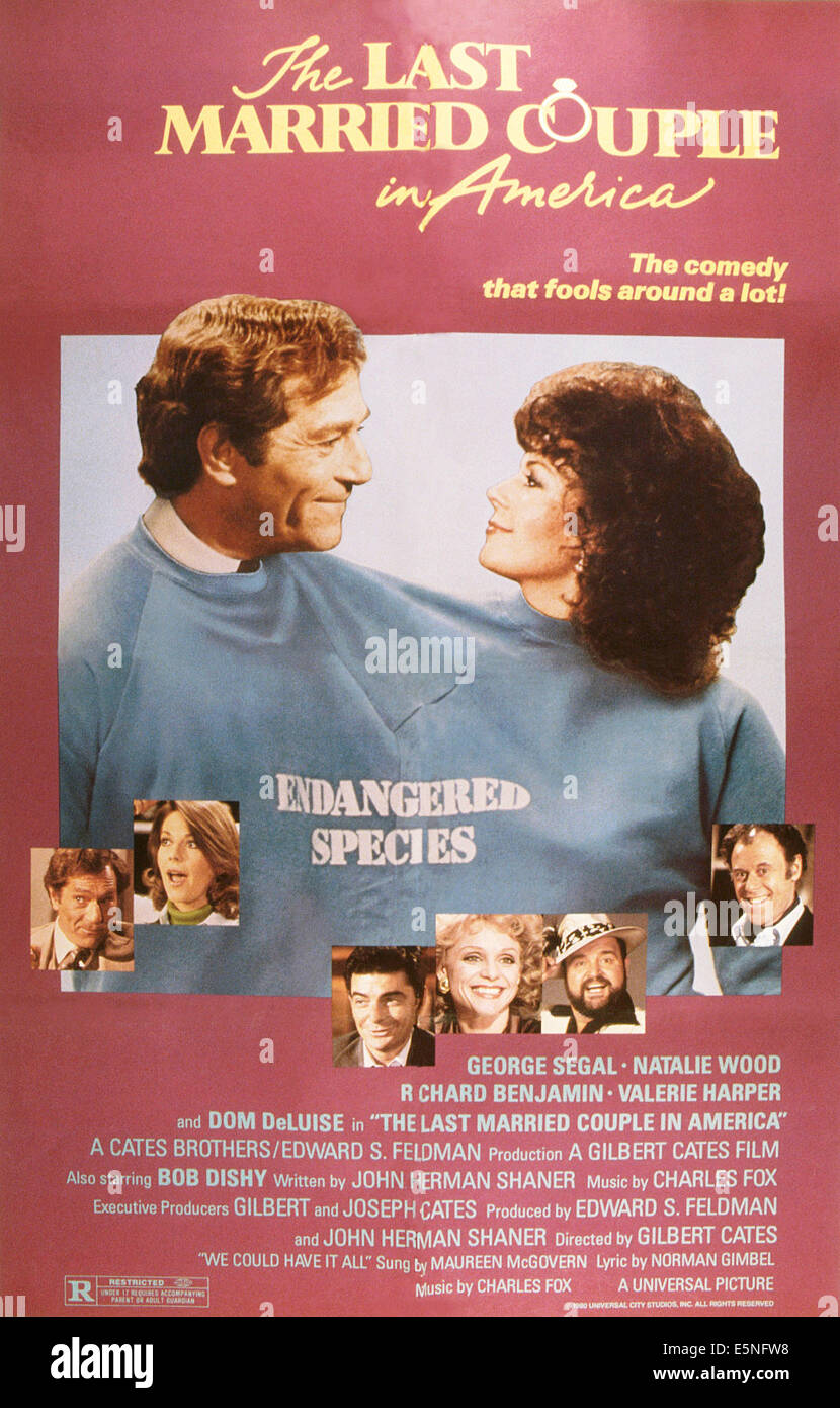 Le dernier couple marié en Amérique, page de gauche : George Segal, Natalie Wood, en bas de gauche à droite : George Segal, Natalie Wood, Banque D'Images