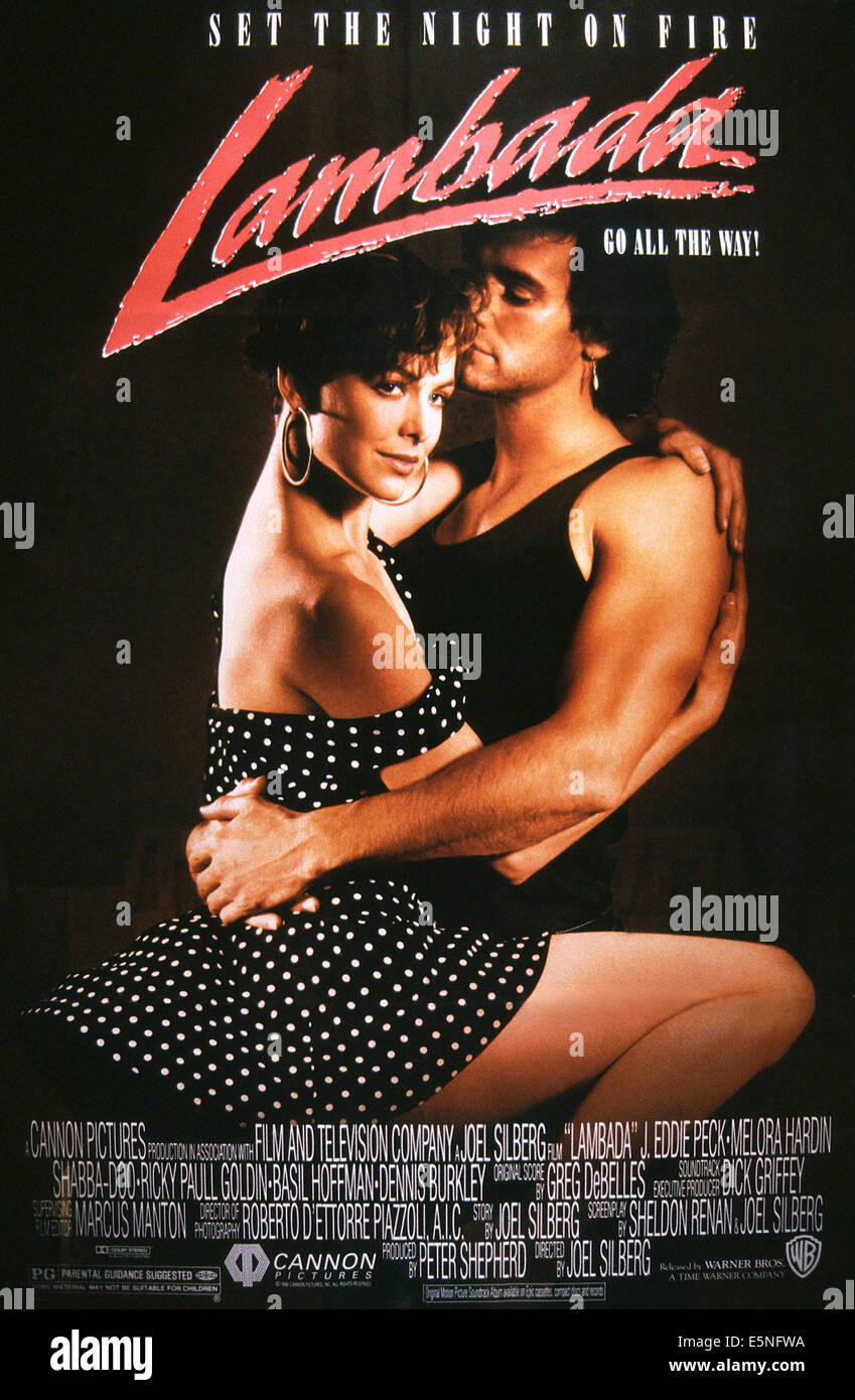 LAMBADA, poster art américain, de gauche : Melora Hardin, J. Eddie Peck, 1990. ©Warner Brothers/avec la permission d'Everett Collection Banque D'Images