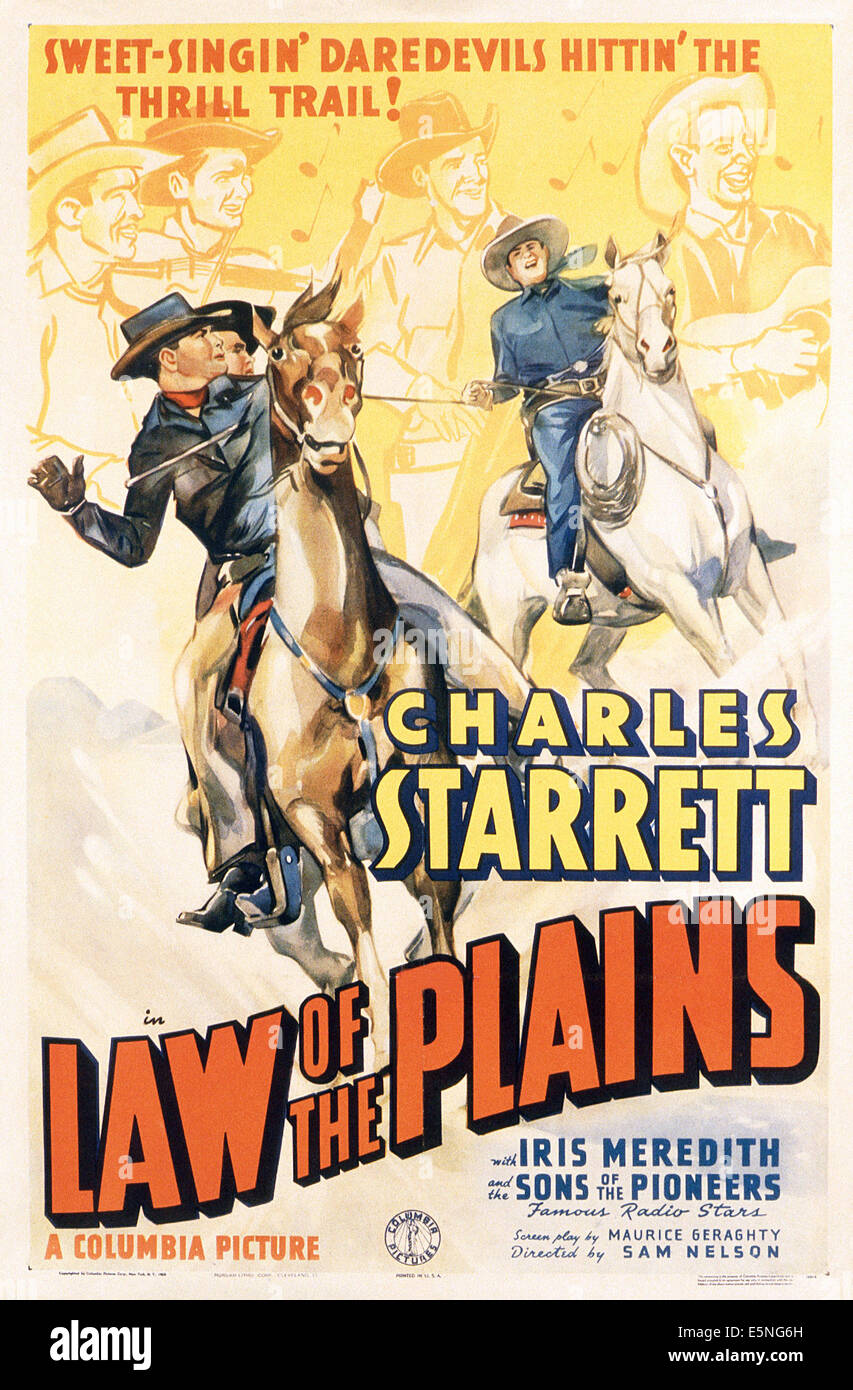 Droit de la plaine, Charles Starrett (l'arrière), 1938 Banque D'Images