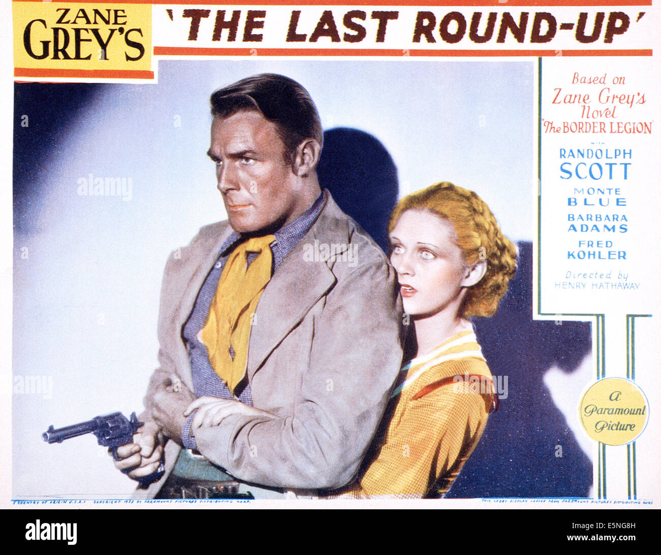 Le dernier round-up, de gauche : Randolph Scott, Barbara Fritchie, 1934 Banque D'Images