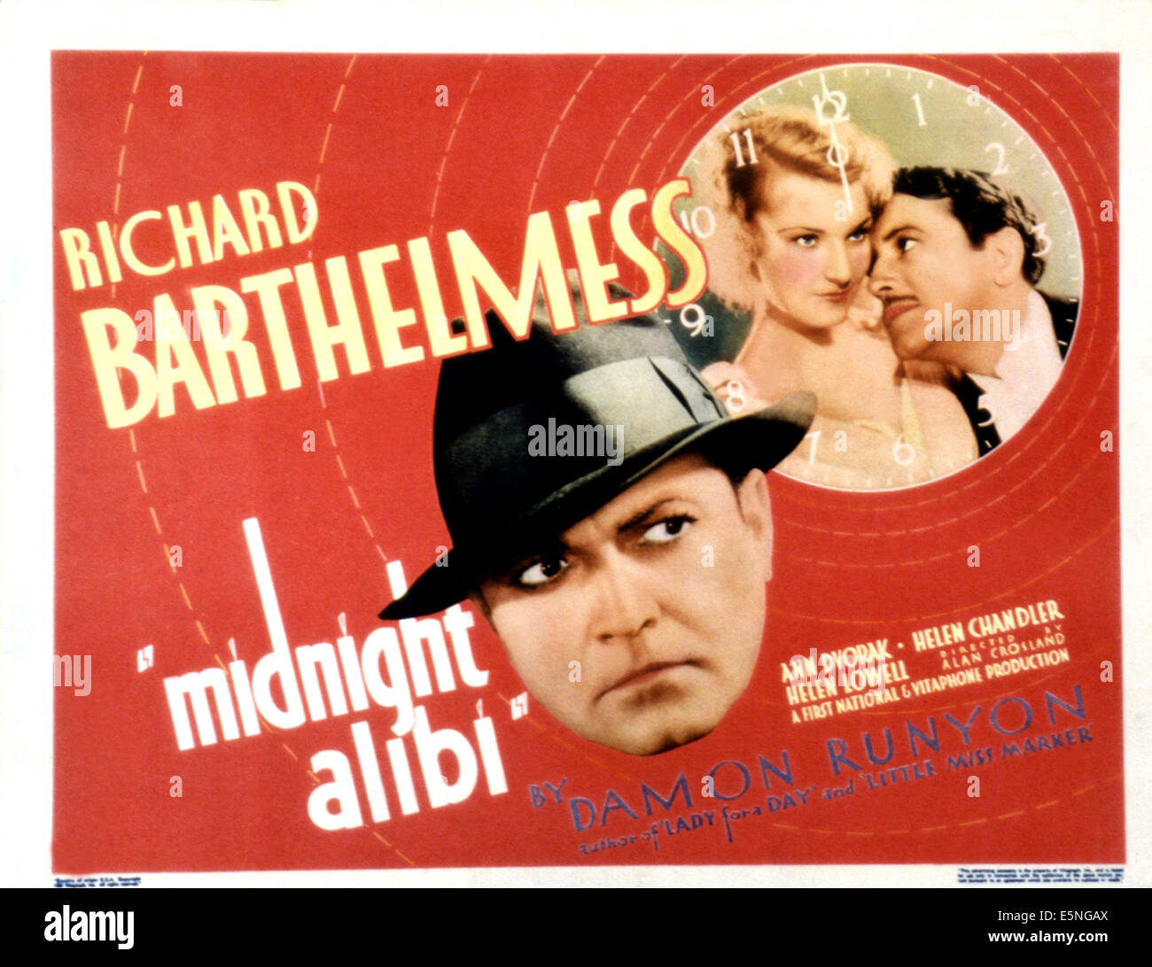 Minuit ALIBI, à gauche : Richard Barthelmess, encadré de gauche : Helen Chandler, Richard Barthelmess, 1934. Banque D'Images