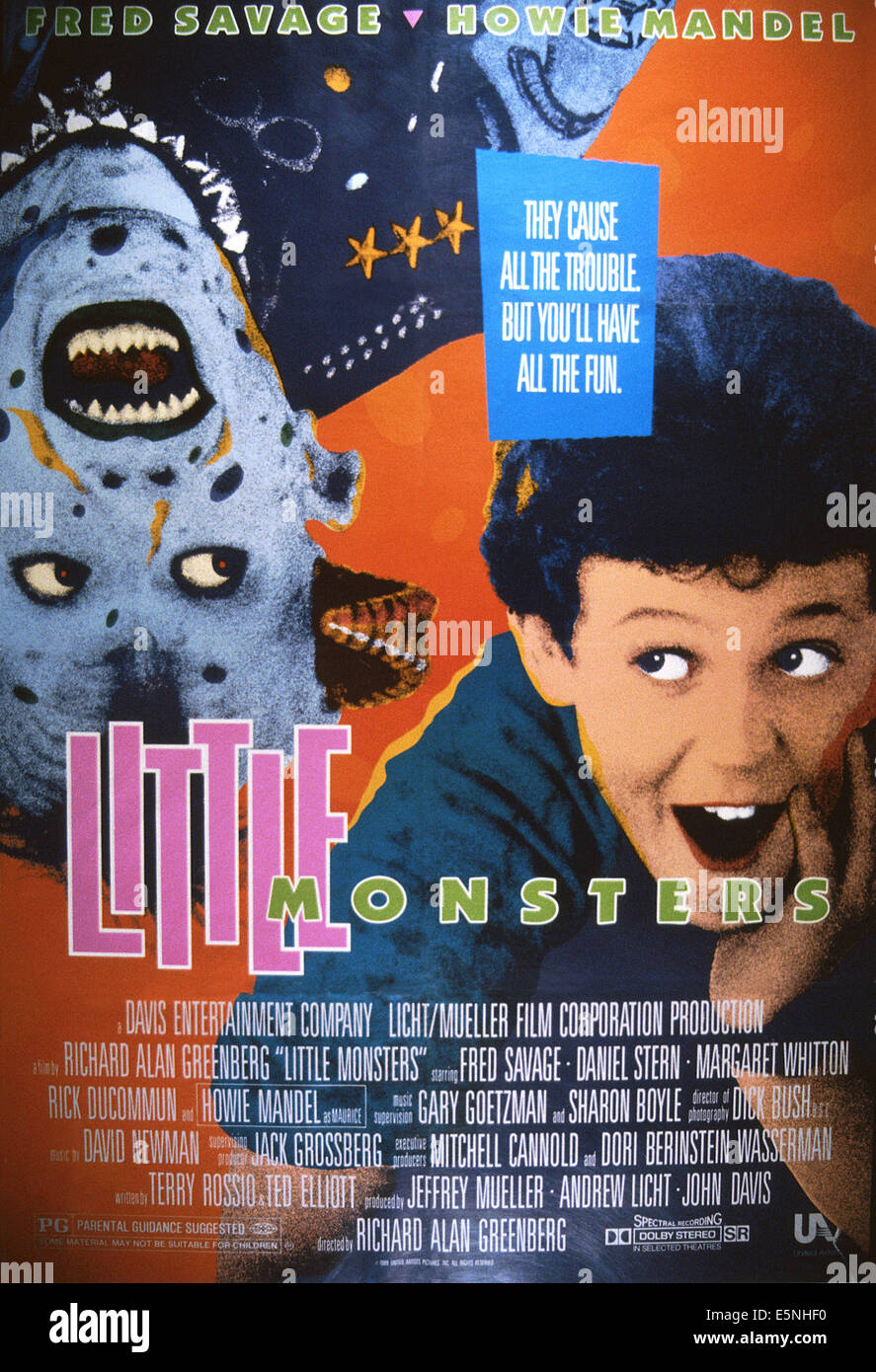 Petits monstres, de l'affiche aux États-Unis, à partir de la gauche : Howie Mandel, Fred Savage, 1989. ©United Artists/avec la permission d'Everett Collection Banque D'Images