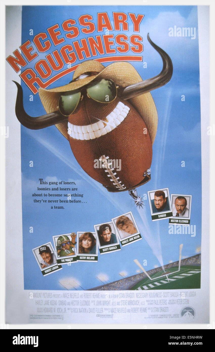 La rugosité nécessaire, de nous poster, en bas de gauche, Robert Loggia, Kathy Ireland, Scott Bakula, Harley Jane Kozak, 1991, Banque D'Images