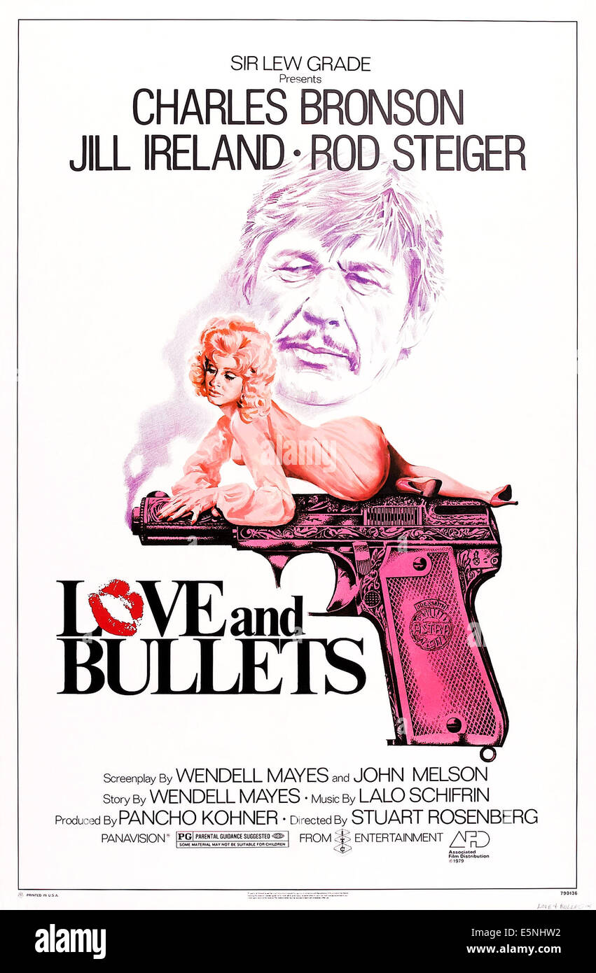 L'AMOUR ET DE BALLES, de nous poster art, Charles Bronson, Jill Ireland, 1979 Banque D'Images