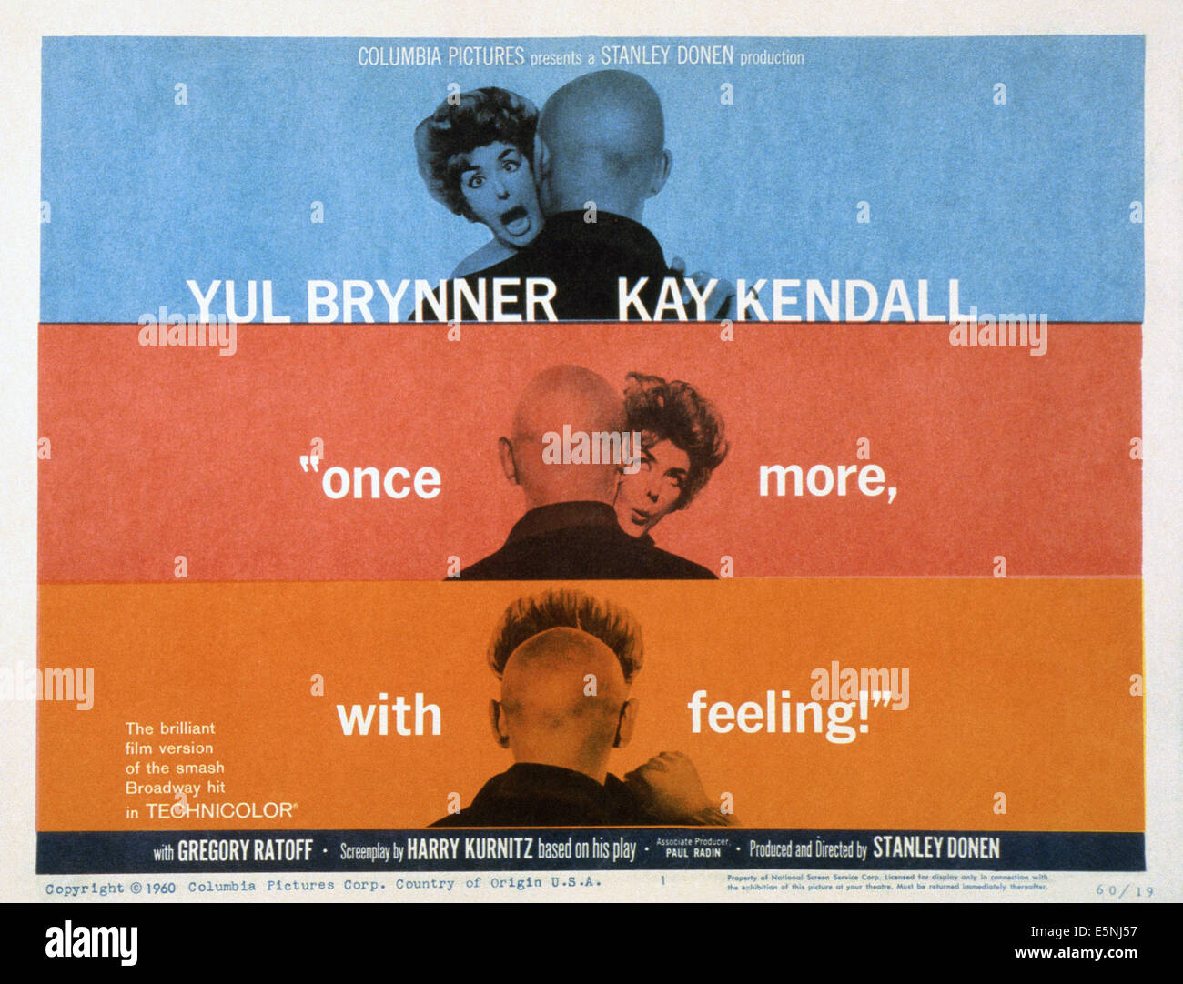 Une fois de plus, avec sensation !, US lobbycard, haut de gauche : Kay Kendall, Yul Brynner, 1960 Banque D'Images