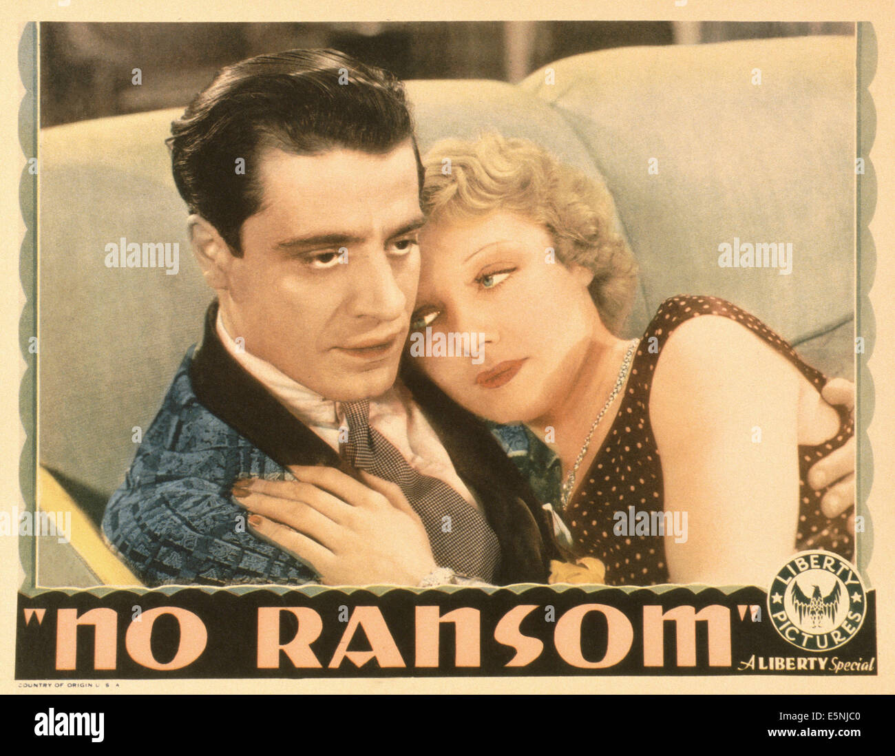 Aucune rançon, US lobbycard, de gauche : La Rue, Leila Hyams, 1934 Banque D'Images