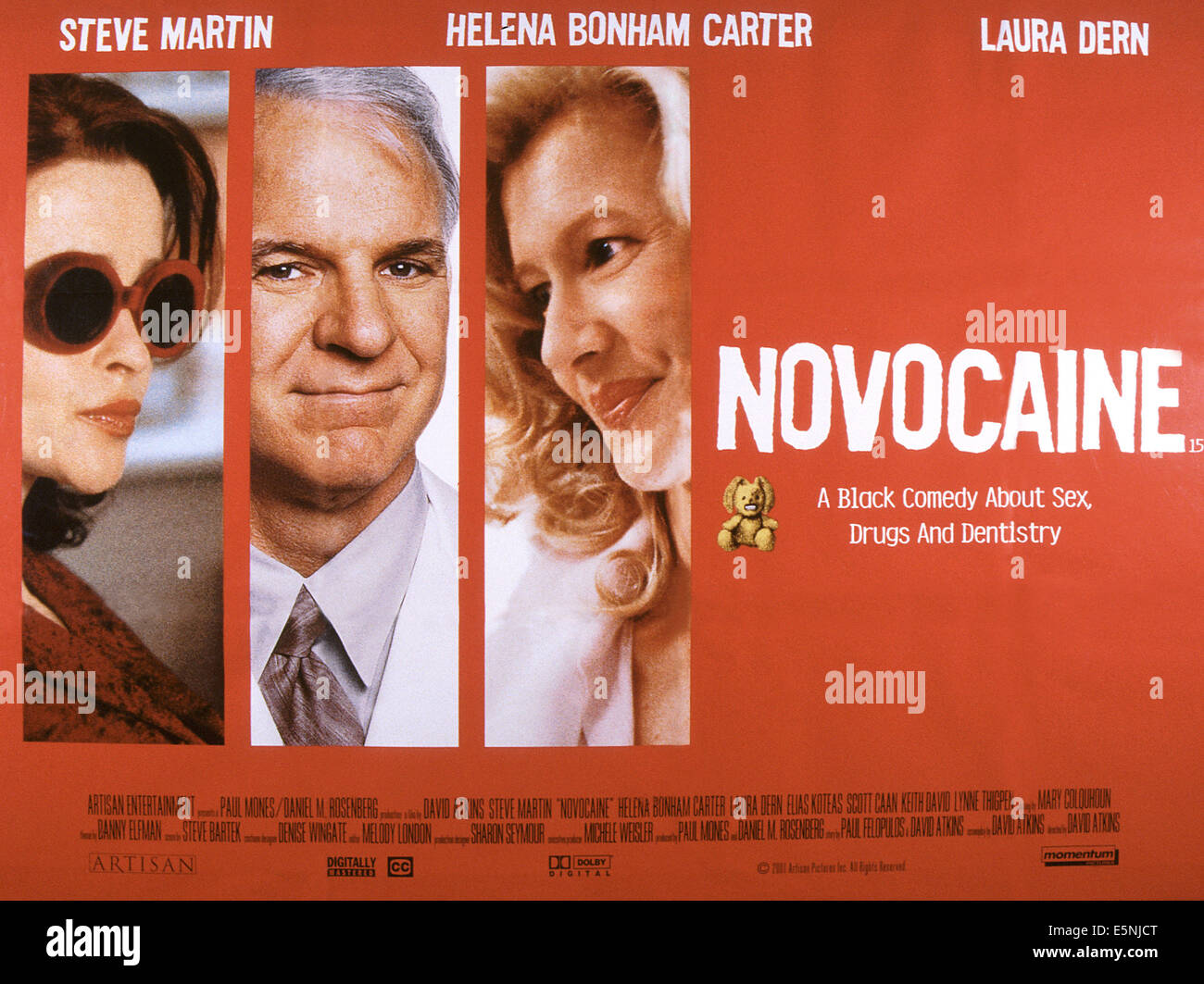 Novocaïne, US poster, de gauche : Helena Bonham Carter, Steve Martin, Laura Dern, 2001, © Artisan Entertainment/avec la permission d'Everett Banque D'Images