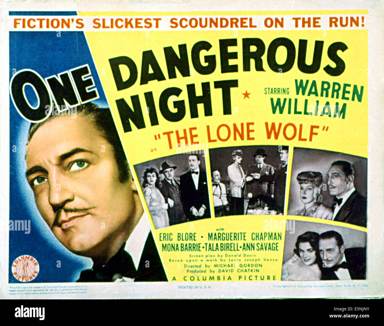 Une nuit dangereuse, Warren William, Marguerite Chapman, Eric Blore, Mona Barrie, Ann Savage, Tala Birell, 1943 Banque D'Images