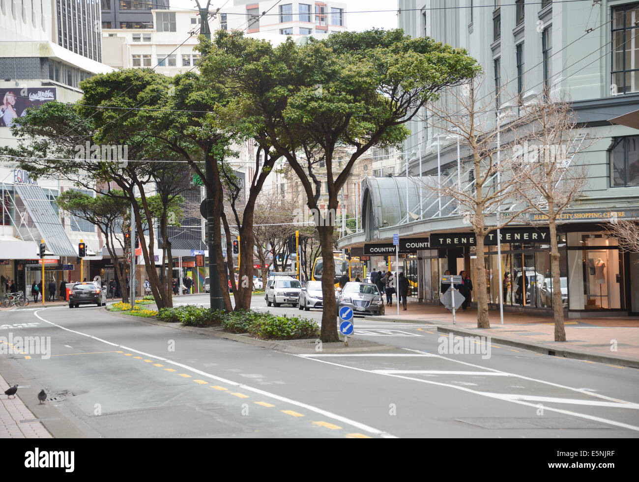 Boutiques de la ville de Wellington Nouvelle-zélande Lambton Quay principal centre commercial de Wellington. Banque D'Images