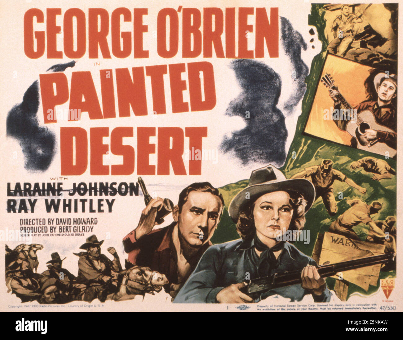 PAINTED DESERT, entre nous, l'affiche de gauche à droite : George O'Brien, Laraine Day (comme Laraine Johnson), 1938 Banque D'Images