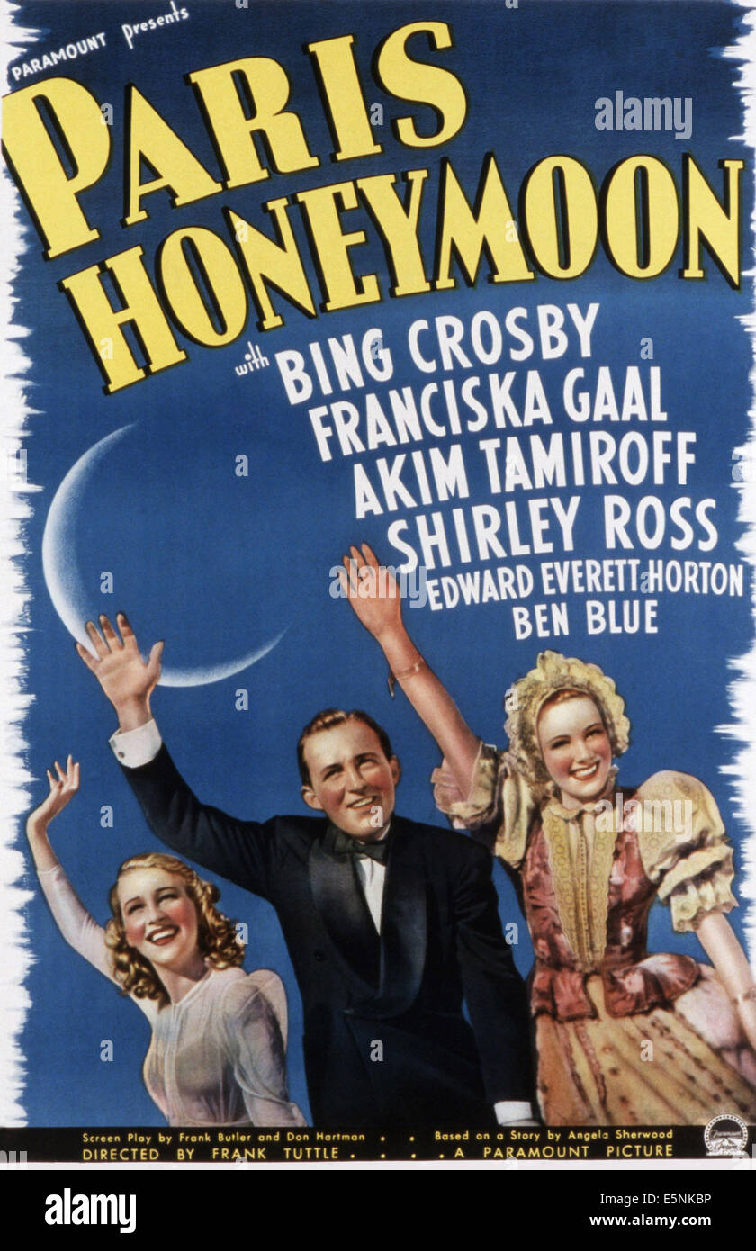 Miel de PARIS, Shirley Ross, Bing Crosby, Franciska Gaal, 1939 Banque D'Images