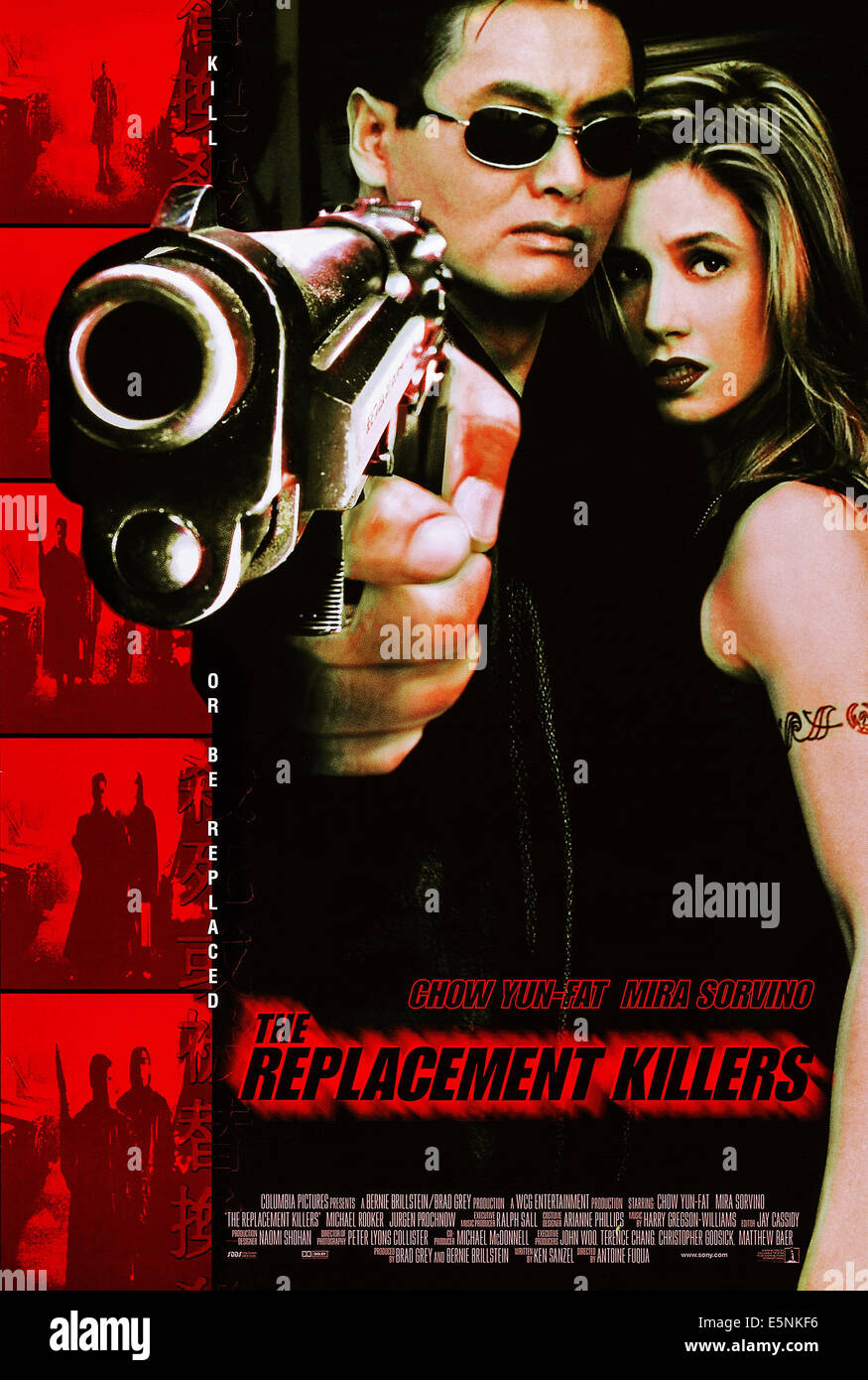 THE Replacement Killers, US poster, de gauche : Yun-Fat Chow, (aka Chow Yun-Fat) Mira Sorvino, 1998, © Columbia/avec la permission d'Everett Banque D'Images