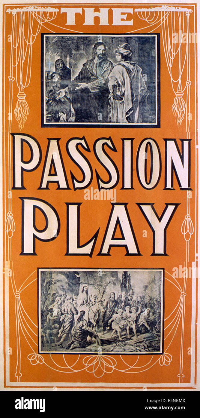 PASSION PLAY, affiche de film pour le début de l'Edison silencieux, 1898 Banque D'Images