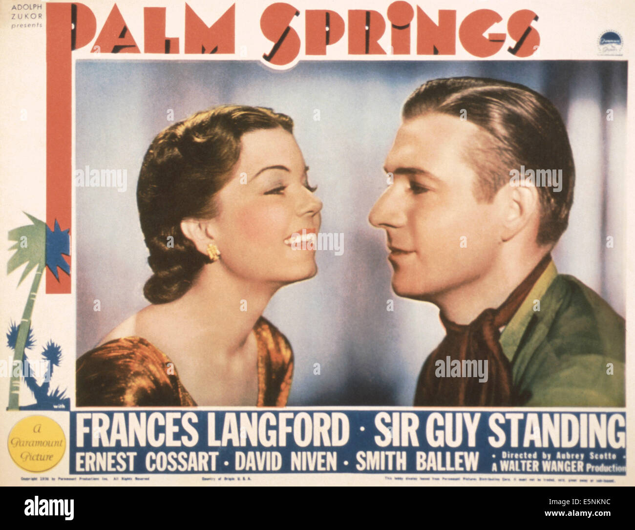 PALM SPRINGS, Etats-Unis, lobbycard de gauche : Frances Langford, Smith Ballew, 1936 Banque D'Images