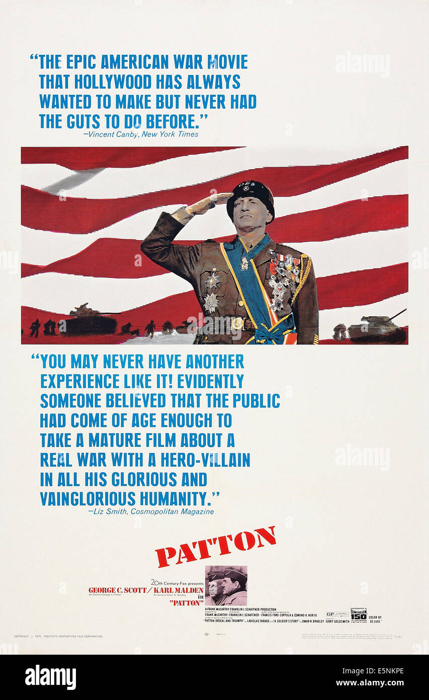 PATTON, US poster art, George C. Scott, 1970, TM et © Copyright 20th Century Fox Film Corp. Tous droits réservés, avec la permission de : Banque D'Images