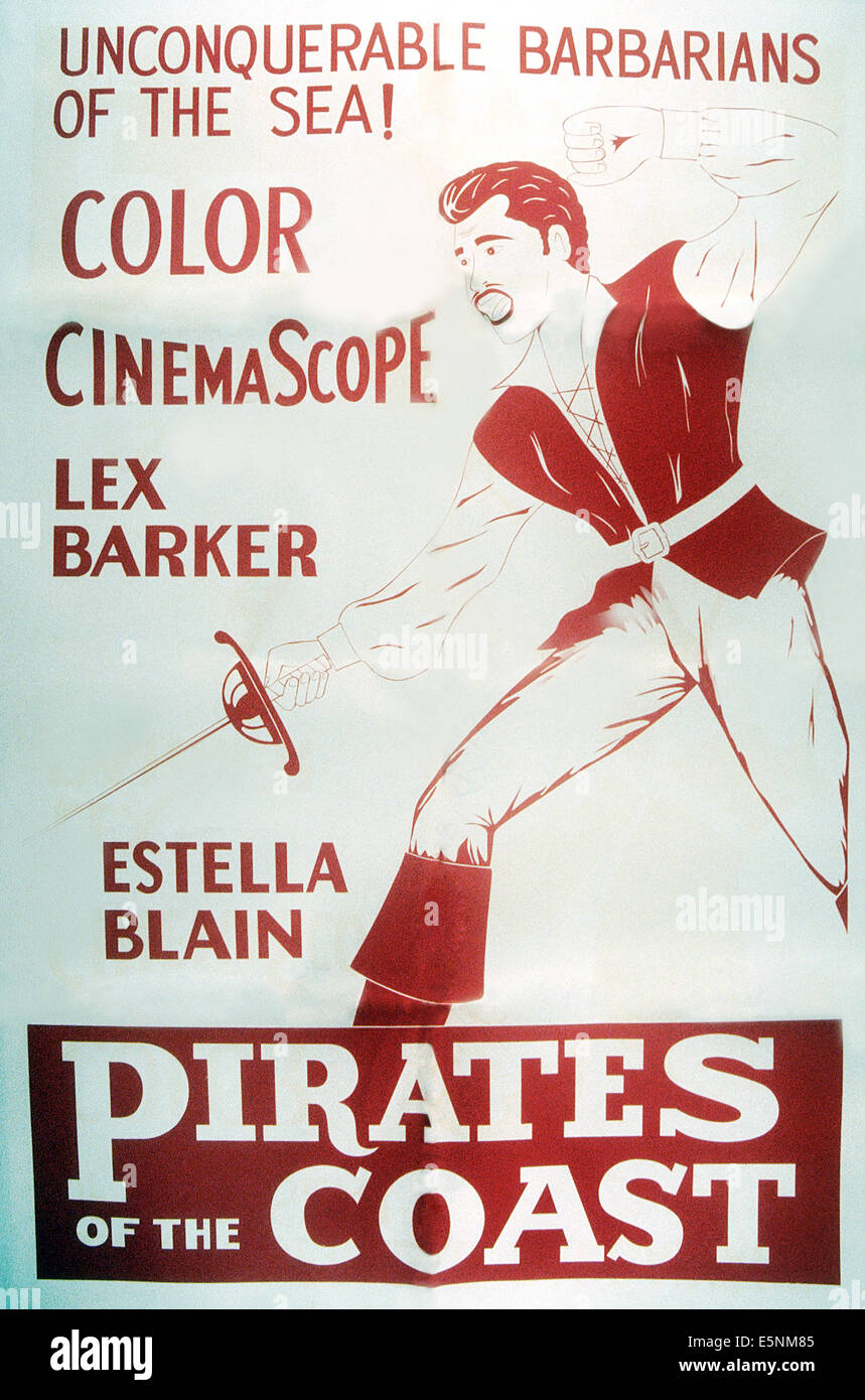 PIRATES DE LA CÔTE, (aka I PIRATI DELLA COSTA), de nous poster, Lex Barker, 1960 Banque D'Images