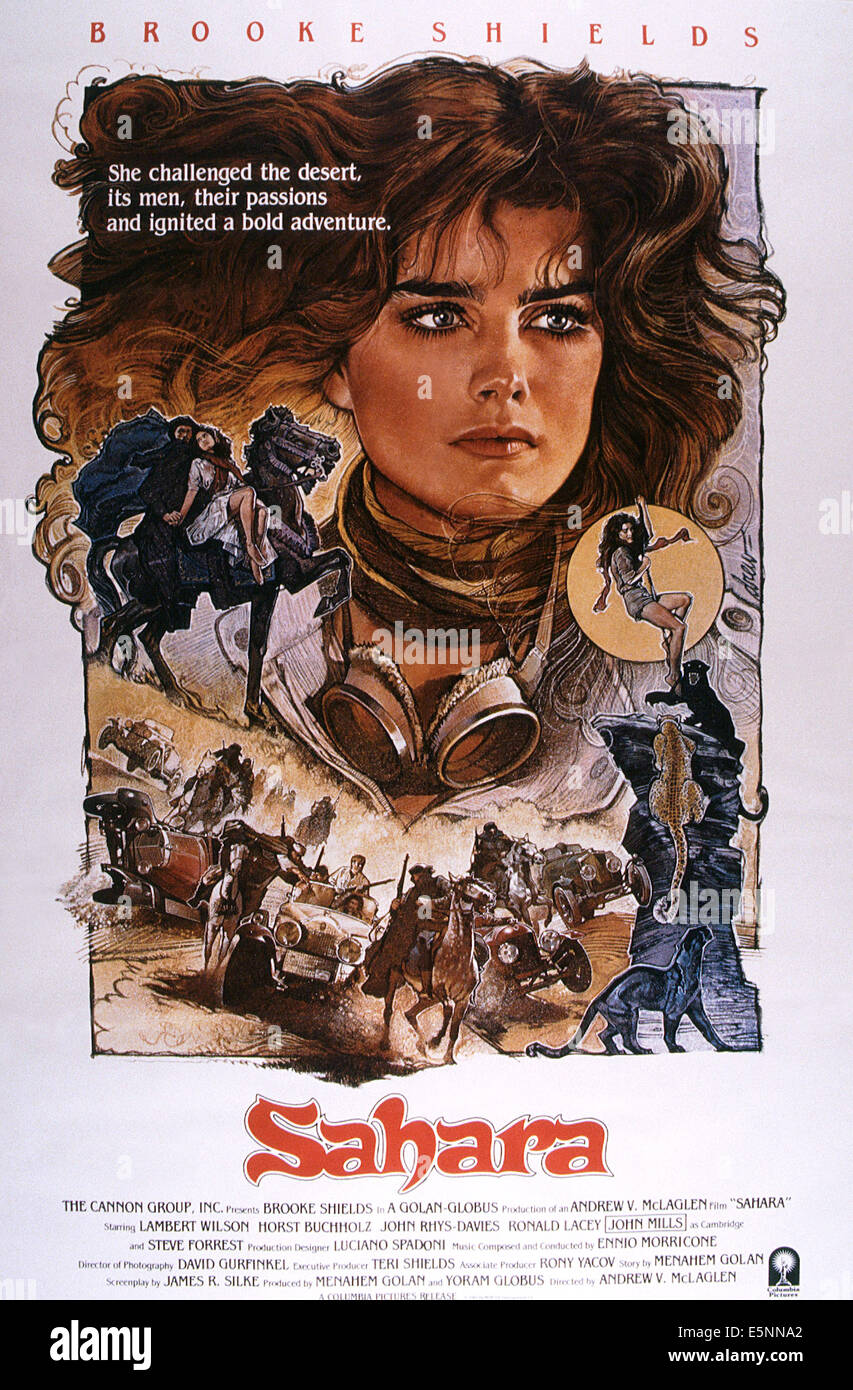 SAHARA, US affiche, Brooke Shields, 1983, © Cannon Films/courtesy Everett Collection Banque D'Images
