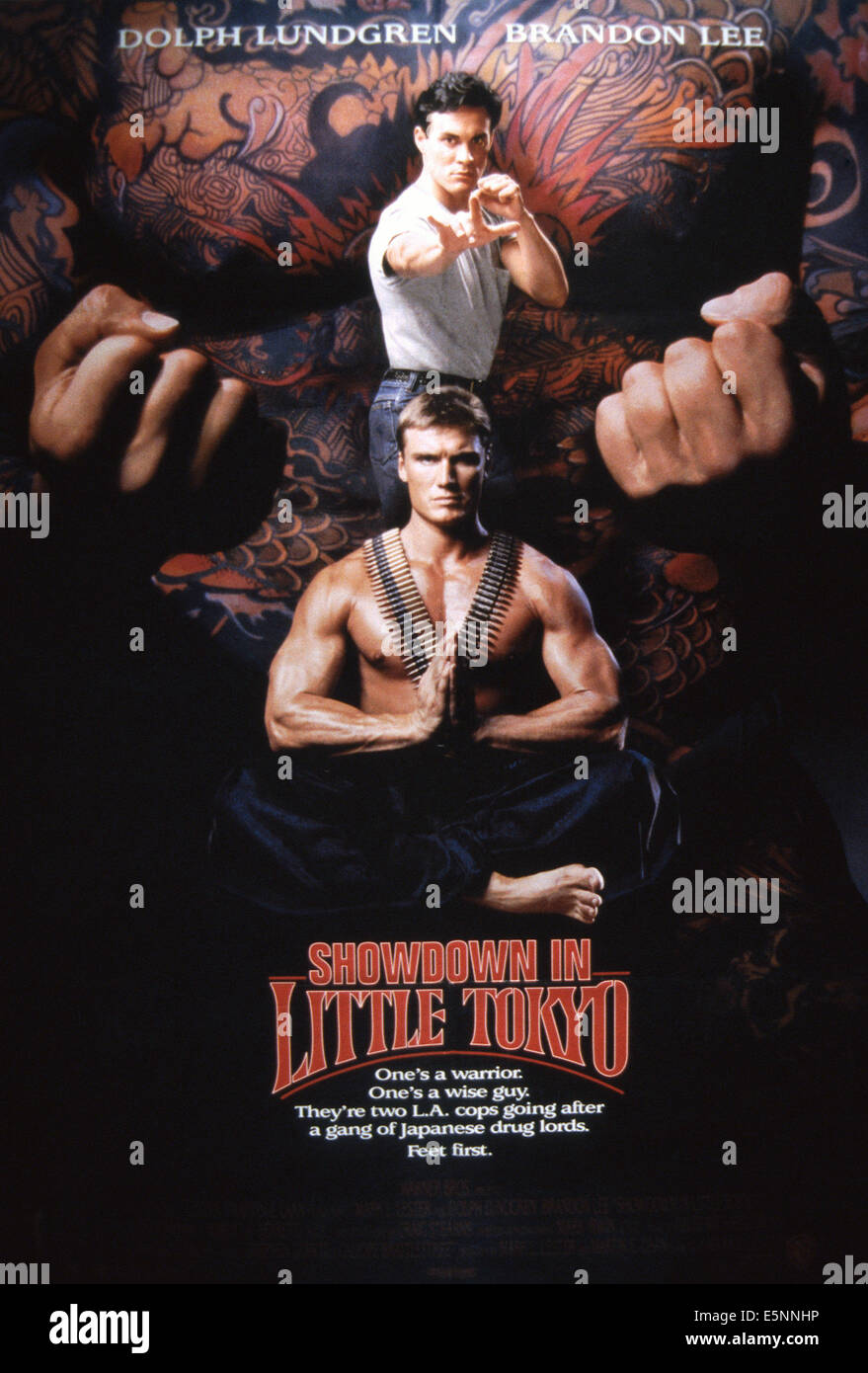 SHOWDOWN IN LITTLE TOKYO, de nous poster art, à partir du haut : Brandon Lee, Dolph Lundgren, 1991. © Warner Brothers/avec la permission d'Everett Banque D'Images