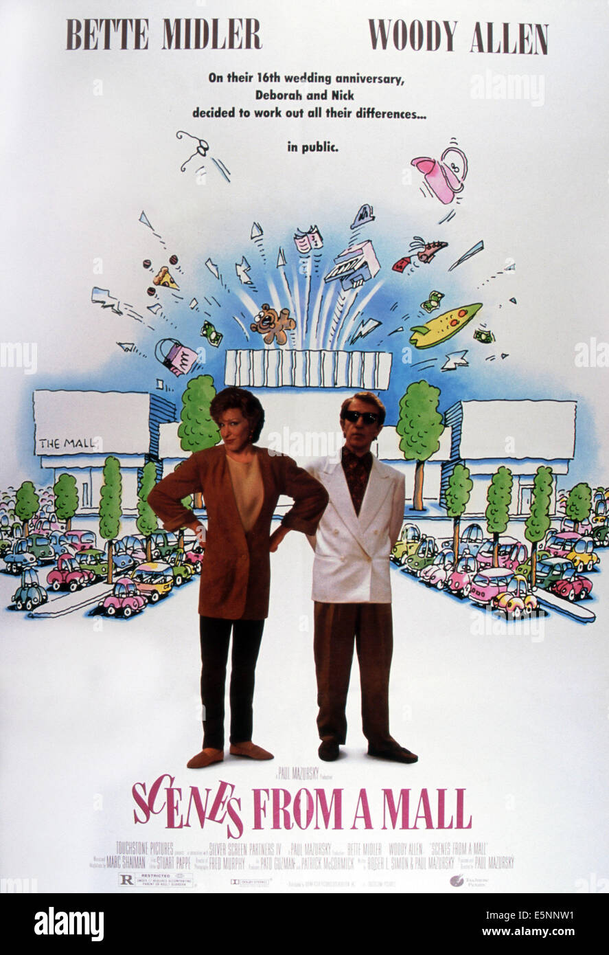 Scènes d'un mall, de nous poster art, de gauche : Bette Midler, Woody Allen, 1991, ©Pierre/avec la permission d'Everett Collection Banque D'Images