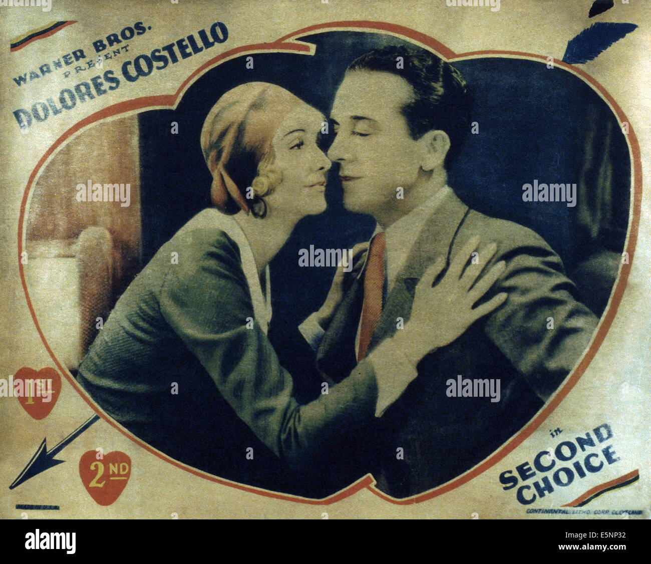 Deuxième choix, US lobbycard, de gauche : Dolores Costello, Jack Mulhall, 1930 Banque D'Images