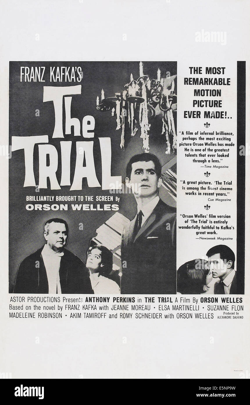 Le procès, de nous poster art, de gauche : Orson Welles, Romy Schneider, Anthony Perkins, 1962 Banque D'Images