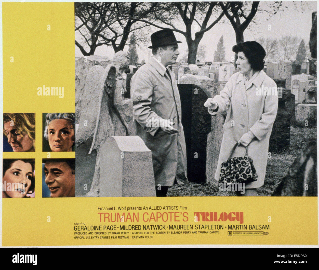 Nous trilogie, lobbycard, dans le sens horaire à partir du haut à gauche : Geraldine Page, Mildred Natwick, Martin Balsam. Maureen Stapleton, insérer, à partir de Banque D'Images