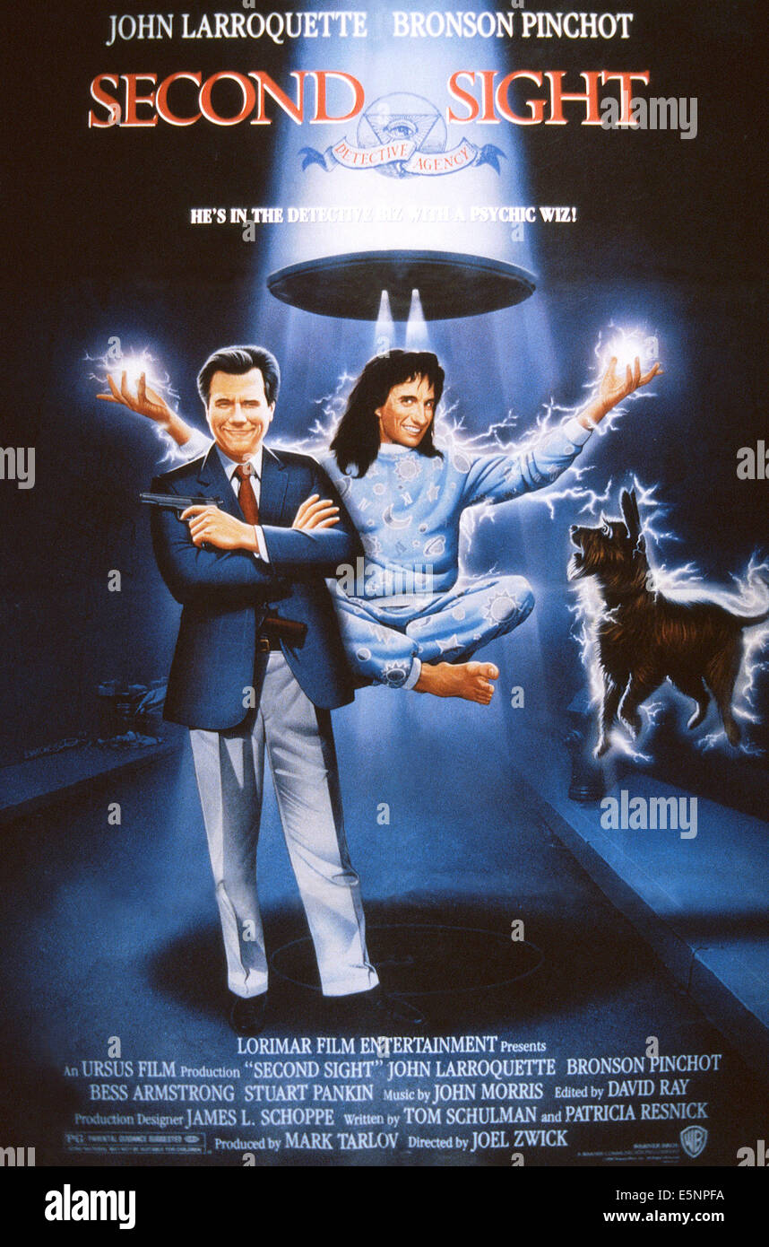 SECOND SIGHT, US affiche, de gauche à droite : John Larroquette, Bronson Pinchot, 1989, © Warner Brothers/avec la permission d'Everett Collection Banque D'Images