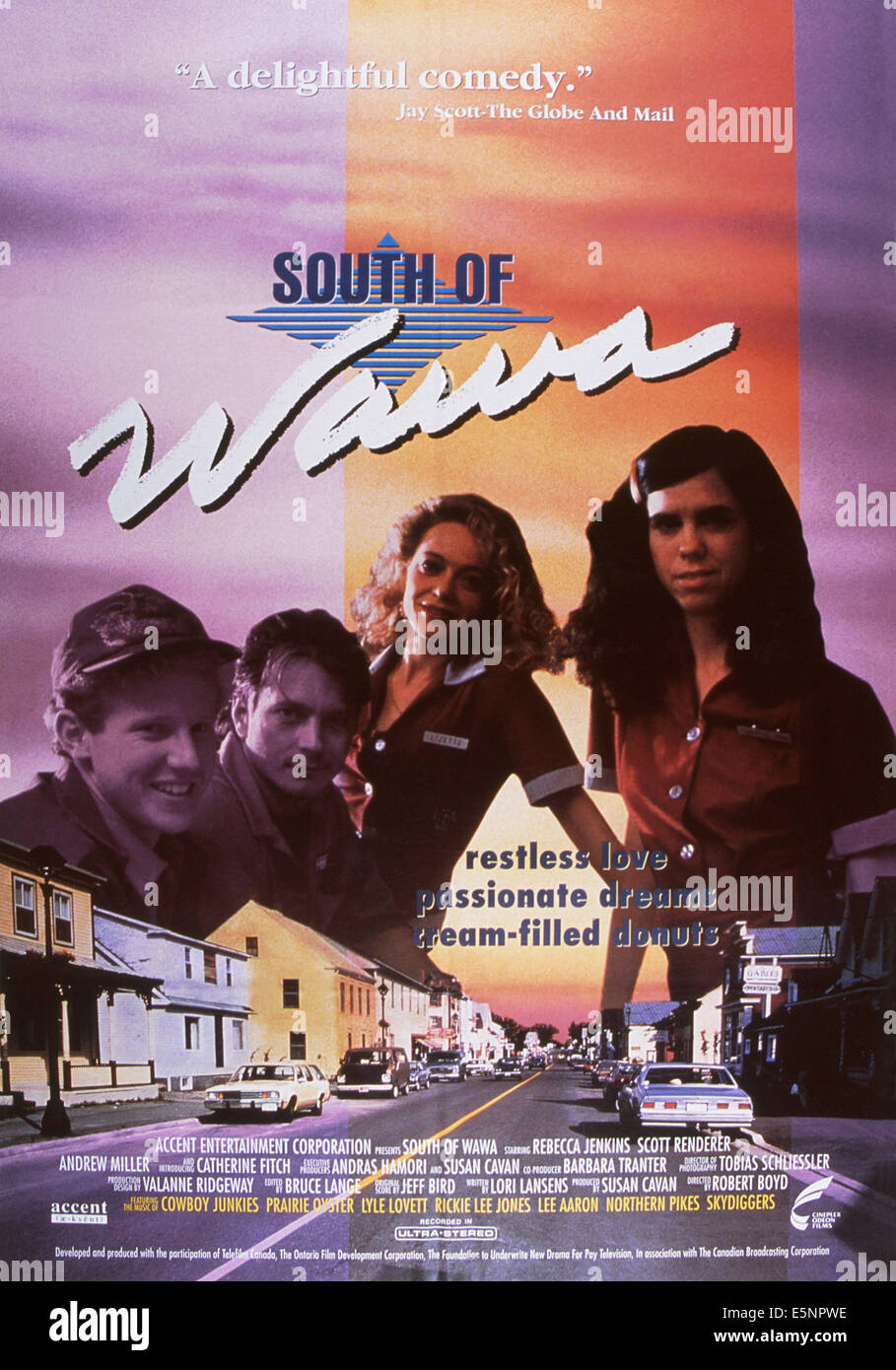 Au sud de Wawa, poster, de gauche : Andrew Miller, Scott de rendu, Rebecca Jenkins, Catherine Fitch, 1991, © Cineplex Banque D'Images