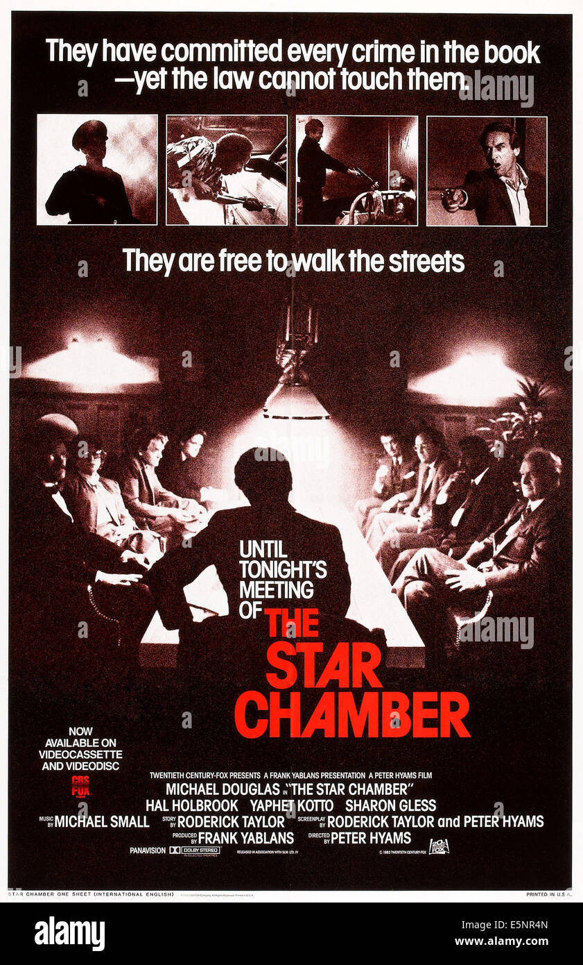 La STAR CHAMBER, Hal Holbrook (troisième à gauche), Michael Douglas (quatrième à gauche), 1983, TM et copyright (c) 20th Century Fox Banque D'Images