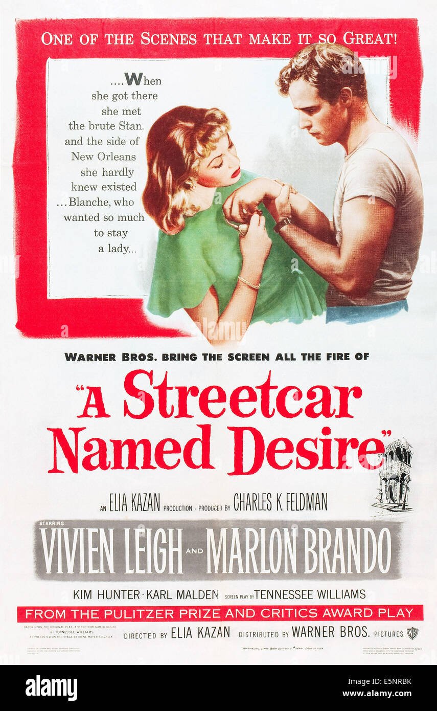 Un tramway nommé désir, Vivien Leigh, Marlon Brando, 1951. Banque D'Images