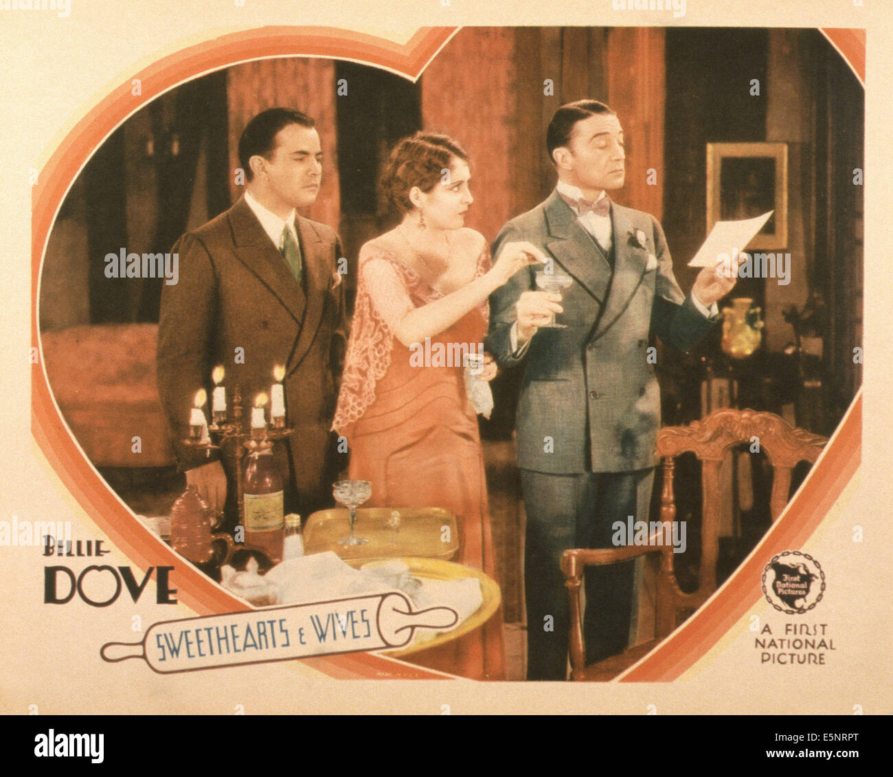 Amoureux et les femmes, entre nous, lobbycard de gauche : Sidney Blackmer, Billie Dove, Clive Brook, 1930 Banque D'Images