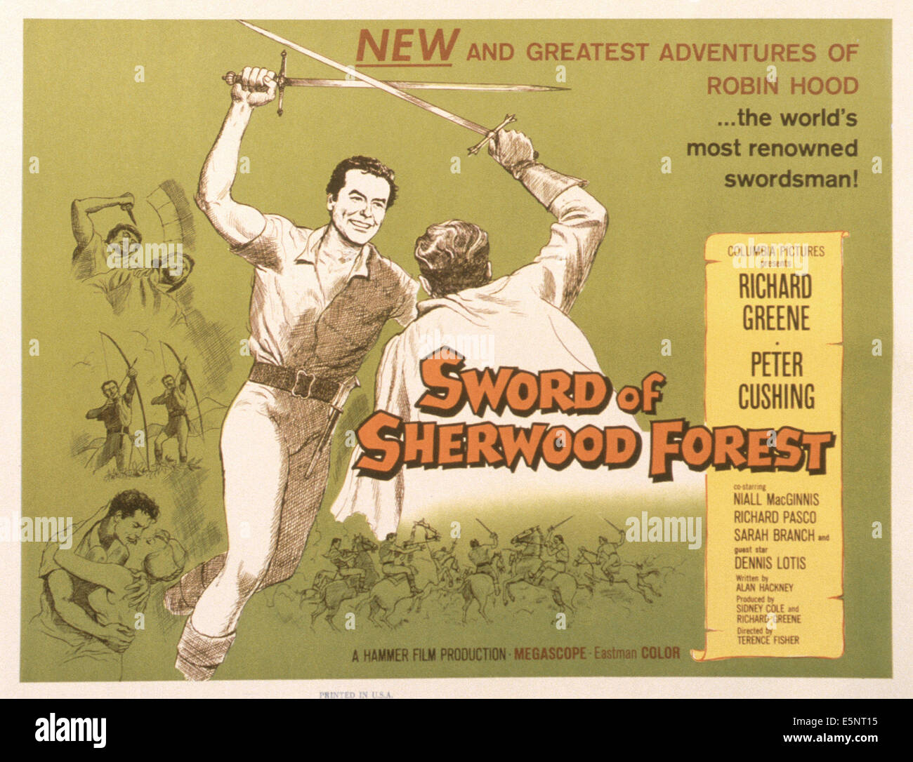 Épée de la forêt de Sherwood, de nous poster, Richard Greene comme Robin des Bois, 1960 Banque D'Images