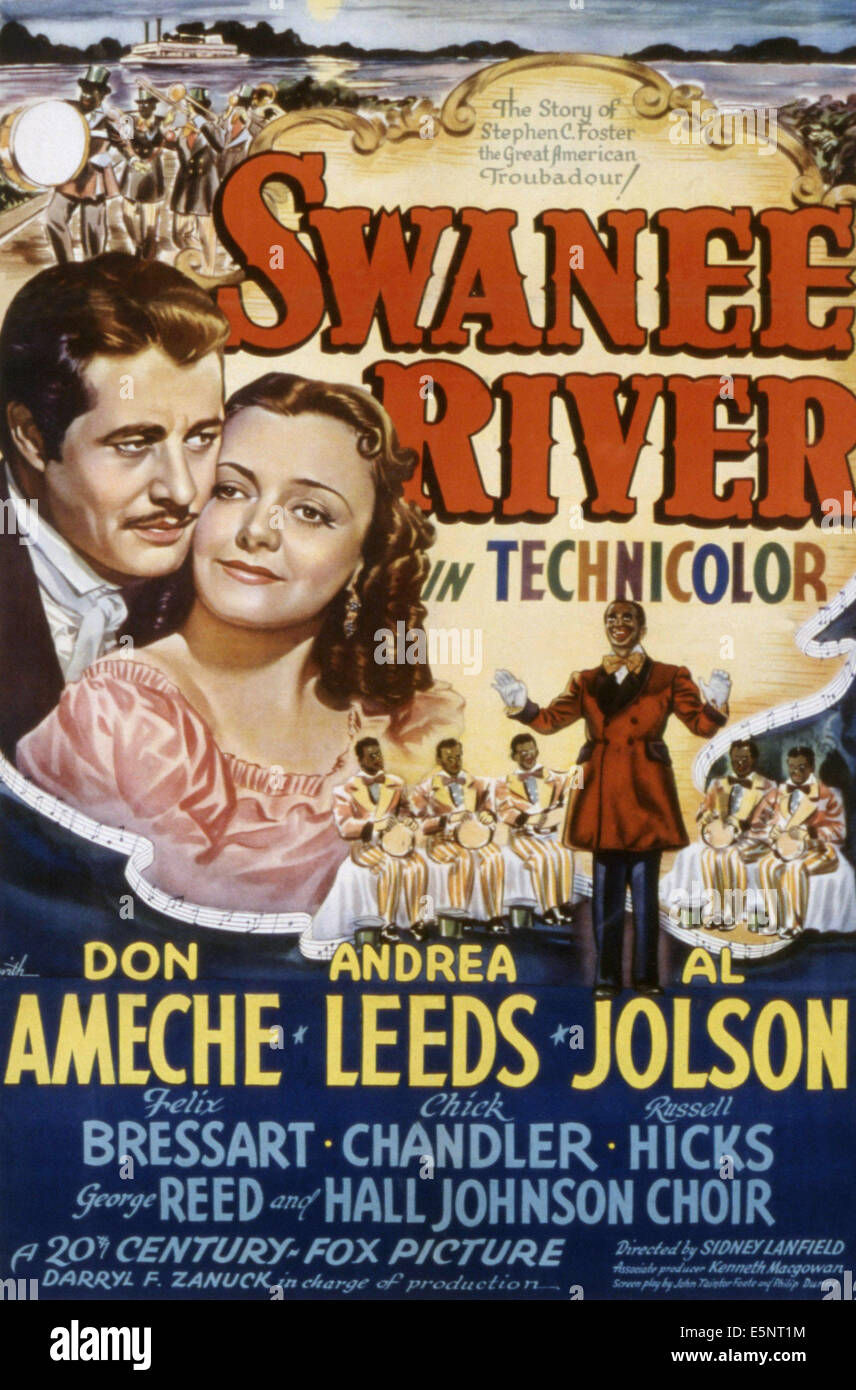 SWANEE RIVER, Don Ameche, Andrea Leeds, Al Jolson, 1939, TM et copyright ©20th Century Fox Film Corp. Tous droits réservés / Banque D'Images