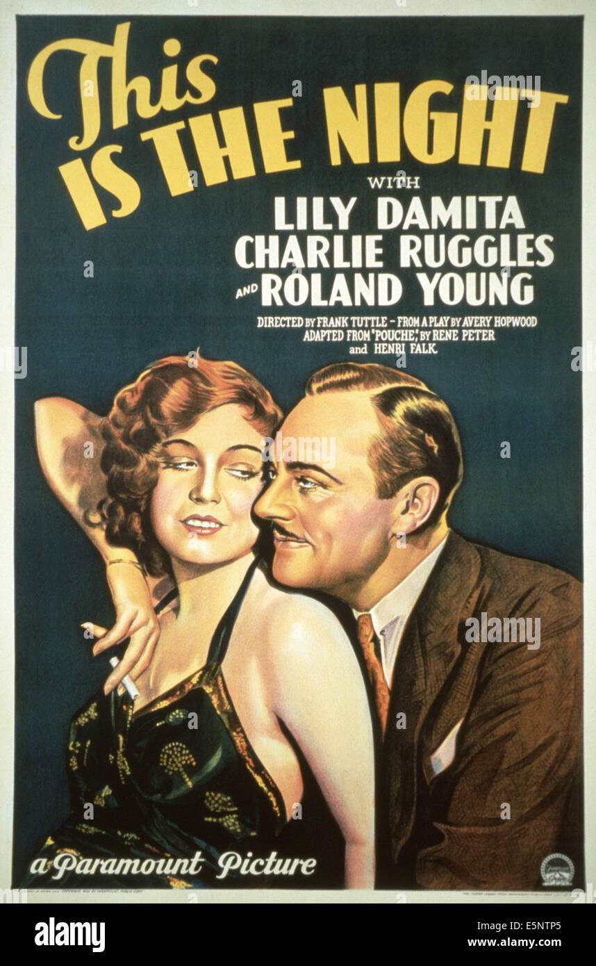 C'EST LA NUIT, de nous poster, de gauche : Lili Damita, Charles Ruggles, 1932 Banque D'Images C'EST LA NUIT, de nous poster, de gauche : Lili Damita, Charles Ruggles, 1932 Banque D'Images