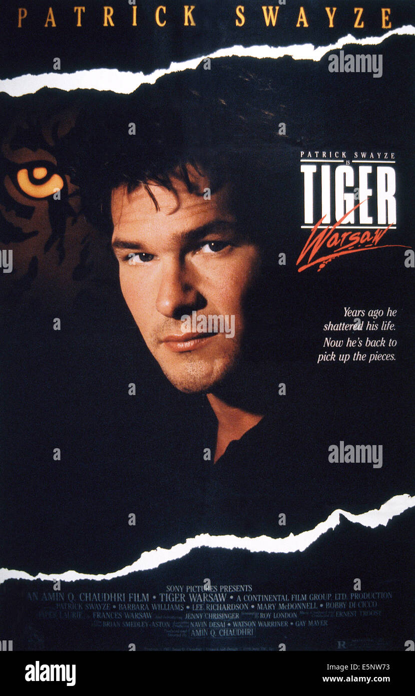 TIGER WARSAW, US affiche, Patrick Swayze, 1988, © Sony Pictures/avec la permission d'Everett Collection Banque D'Images