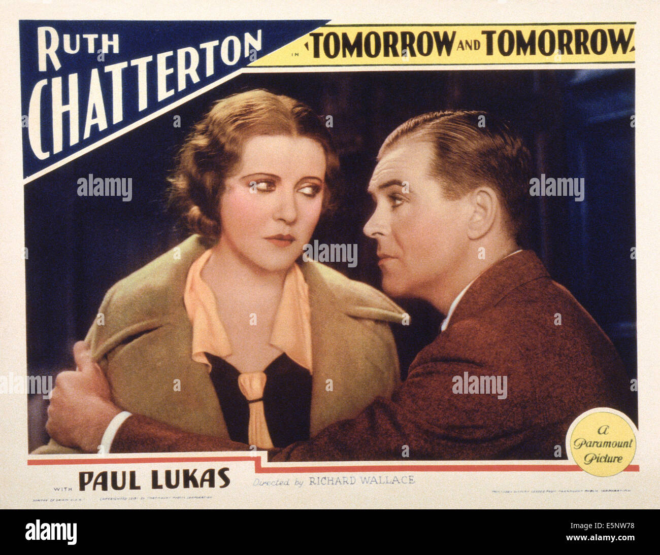 Et demain, demain, à partir de la gauche nous lobbycard : Ruth Chatterton, Robert Ames, 1932 Banque D'Images