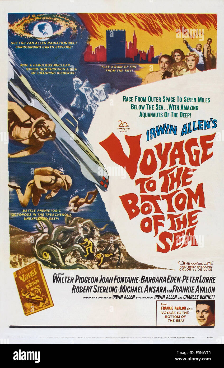 VOYAGE AU FOND DE LA MER, Walter Pidgeon, Frankie Avalon, 1961. TM et © Copyright 20th Century Fox Film Corp. Banque D'Images